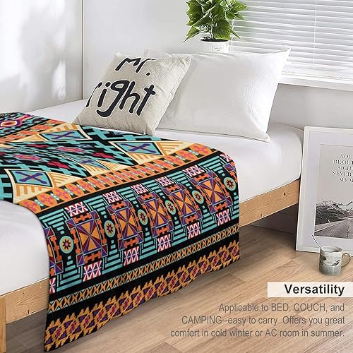 Miniatura 4 de Manta azteca tribal del suroeste, manta de franela súper suave para cama y sofá (franela de 10.32 ozm), 50 x 70 pulgadas