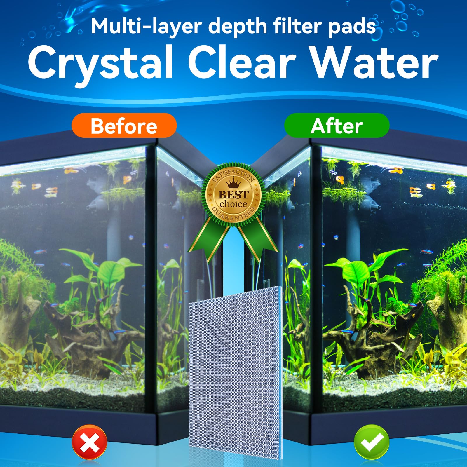 Aquarium Filterwatte 100g - Hochleistungs-Filterschwamm Für Kristallklares Wasser