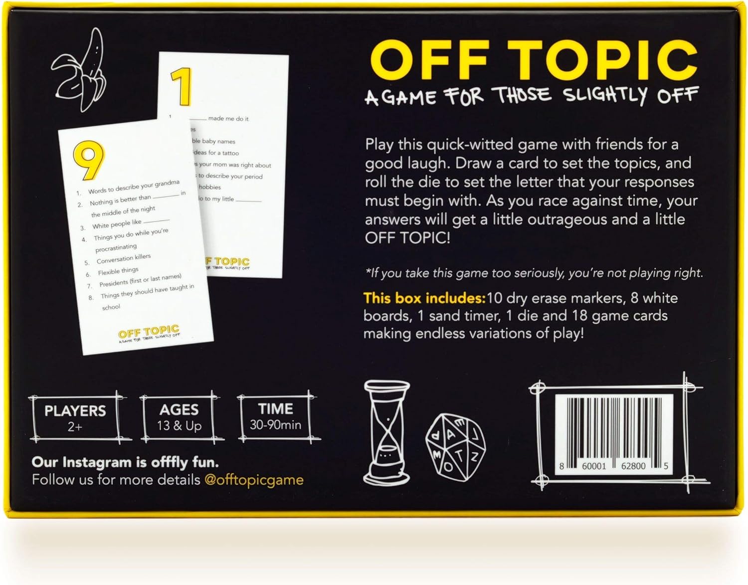 OFF TOPIC Adult Party Game Expansion Pack - 128 New Topics for The Fun Board and Card Game Night