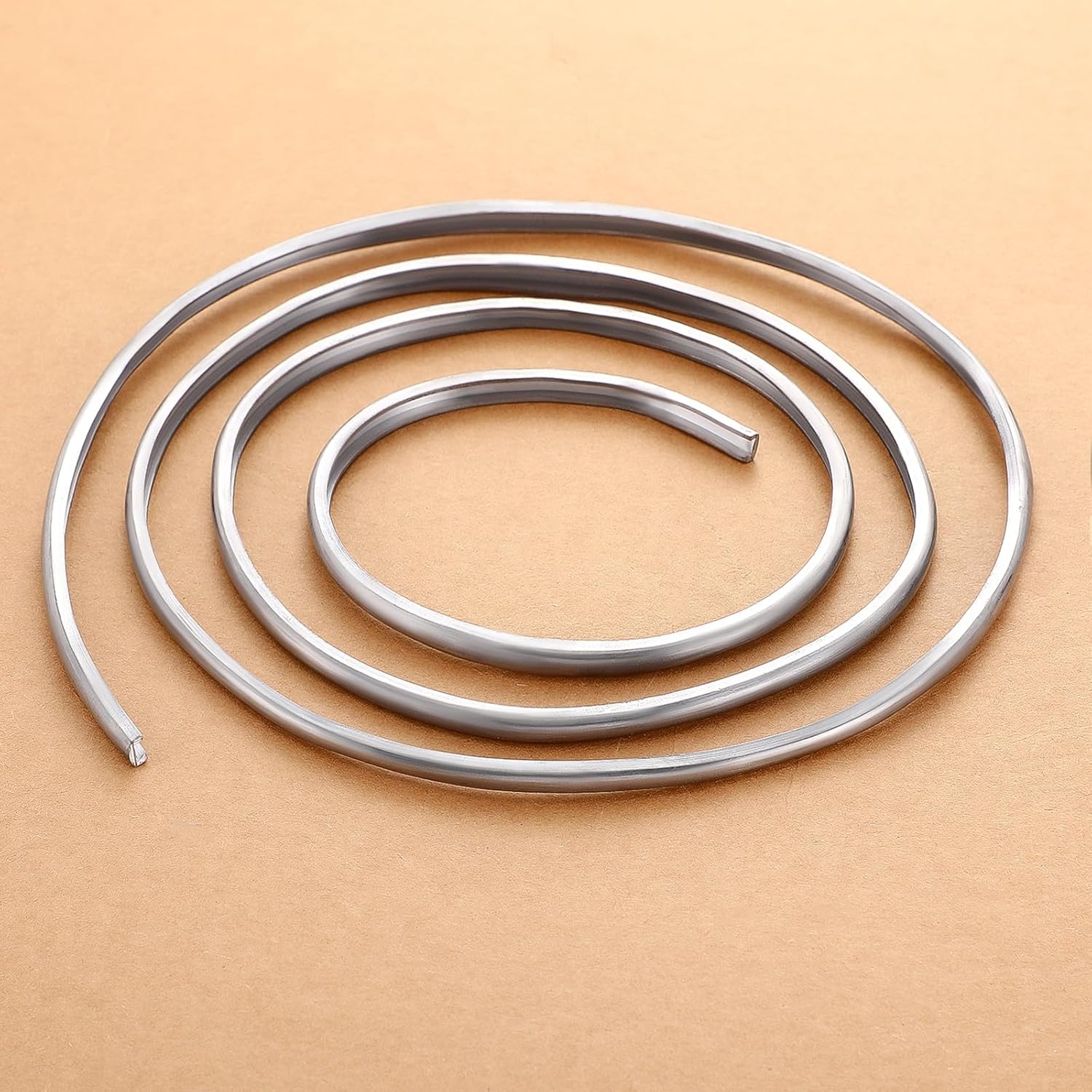 Tandefio 24 Ft 4 Rolls 3/16'' Round Lead U Came, U Channel Lead U Hobby Came Stretcher, Stained Glass Projects Adds Strength & Structure Supply Rolled & Bagged