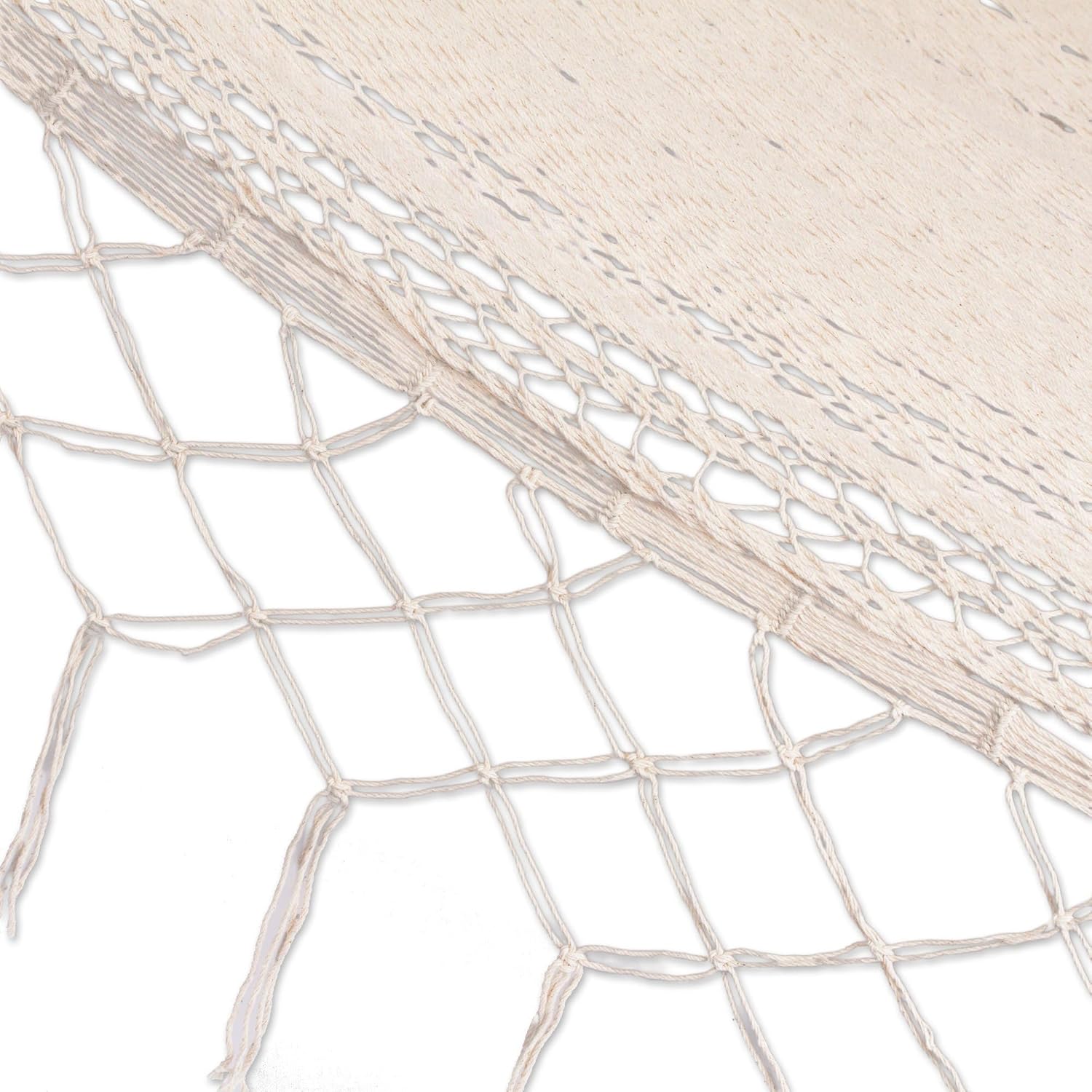 NOVICA Ivory Nylon Hand Woven Hammock, Natural Rest' (Single)