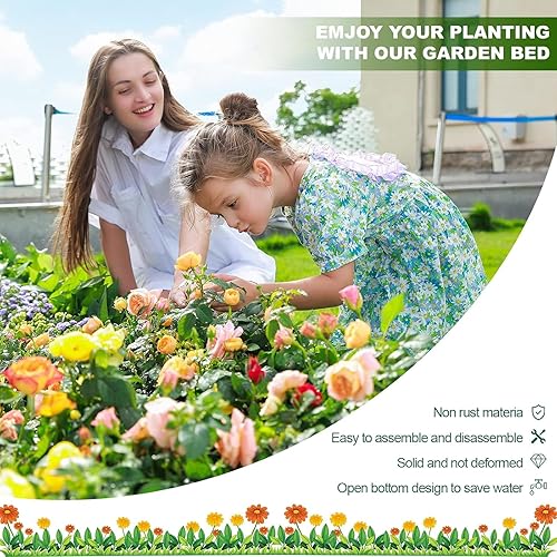Miniatura 7 de Land Guard Kit de cama de jardín elevada galvanizada de 12 x 4 x 1 pies para verduras, macetas de metal galvanizado súper grandes para jardín al