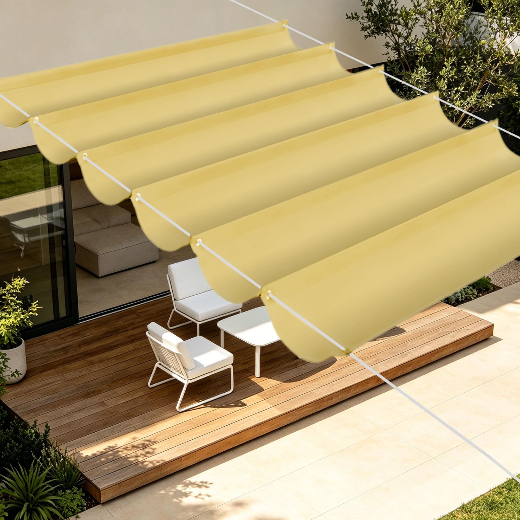 Voile d'ombrage anti-UV avec oeillets protection terrasse 150x320