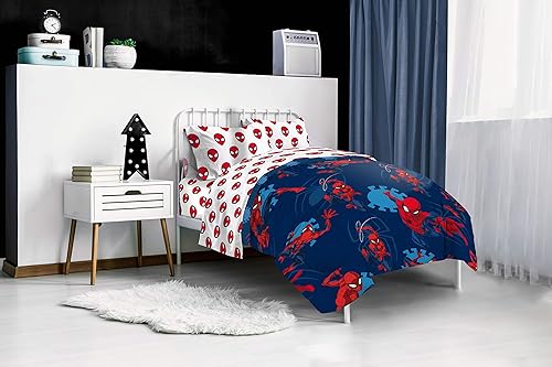 Miniatura 5 de Jay Franco Marvel Spiderman Spidey Daze - Juego de ropa de cama individual y cortinas de salvar el día