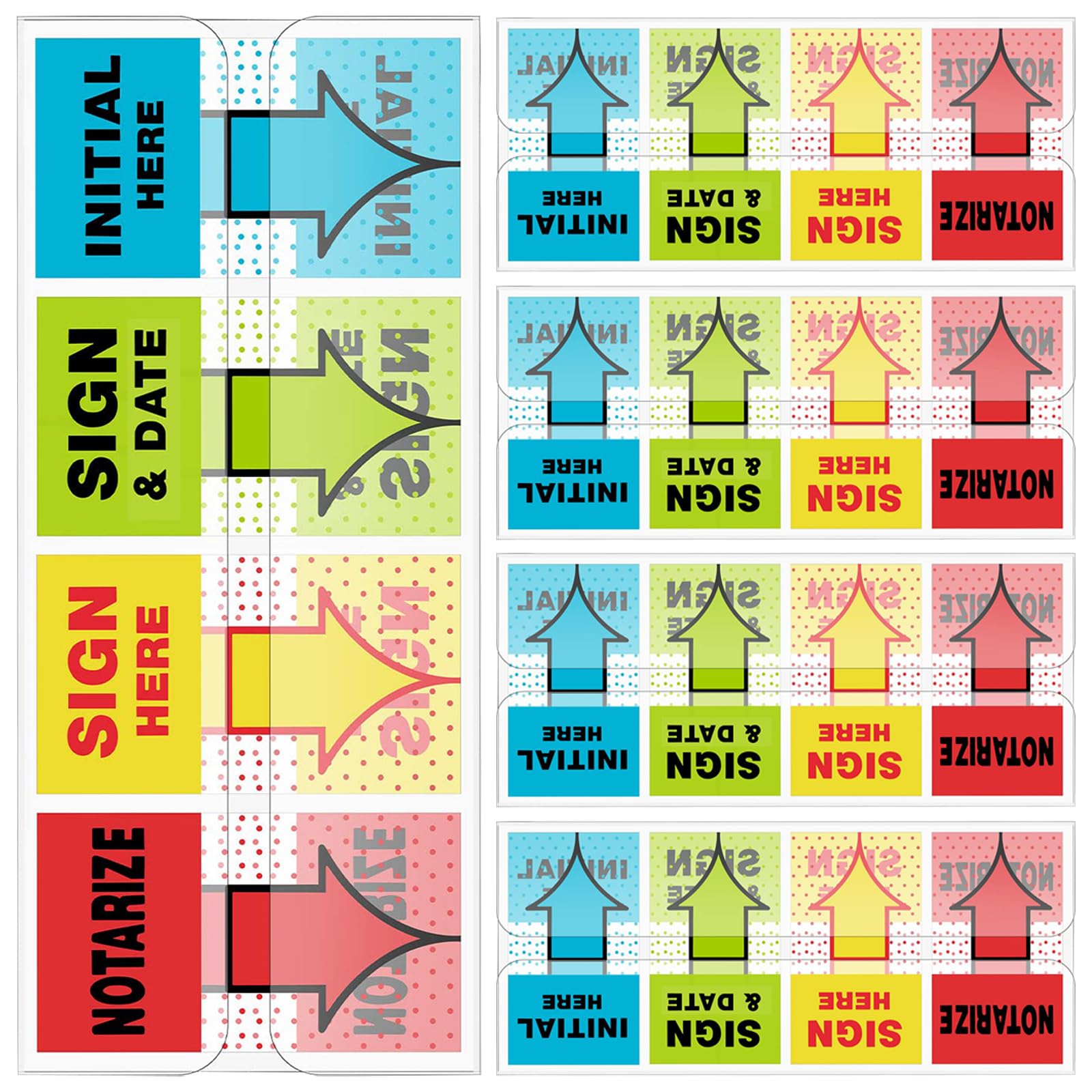 500pcs Sign Here Stickers & Tabs – Initial Here, Sign & Date, Notarize Flags – Sticky Post-It Flags for Documents, Book Annotation, Office Filing,