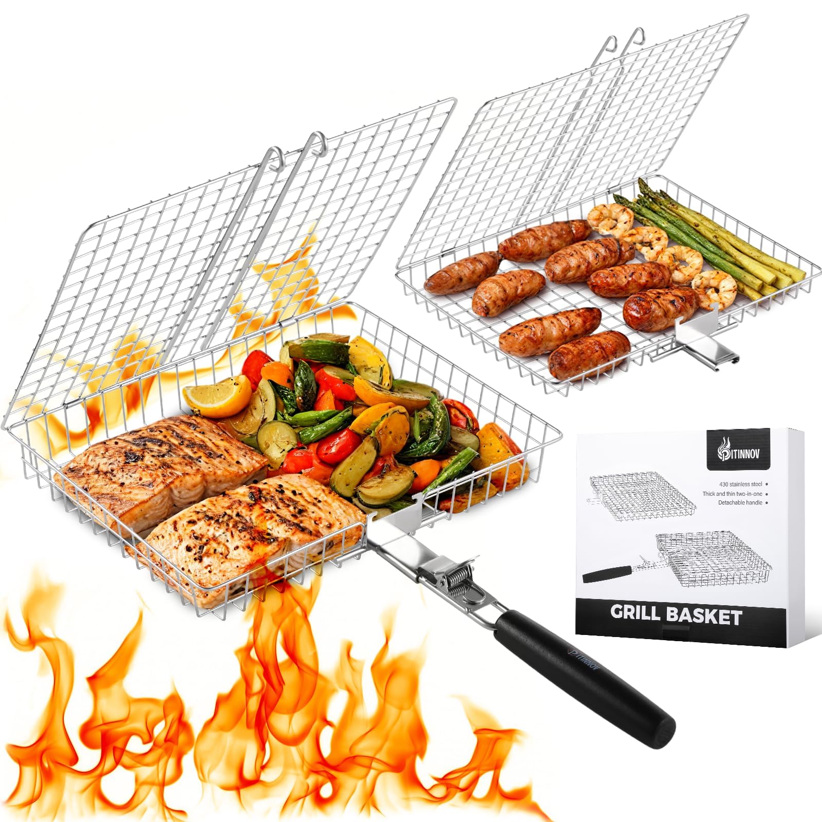 PitInnov Nesting Grill Baskets