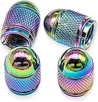 Vista 37 de 4 piezas de tapas de válvula de rueda con estilo de pico coloridas, válvula de rueda de aleación de aluminio, cubiertas universales de válvula