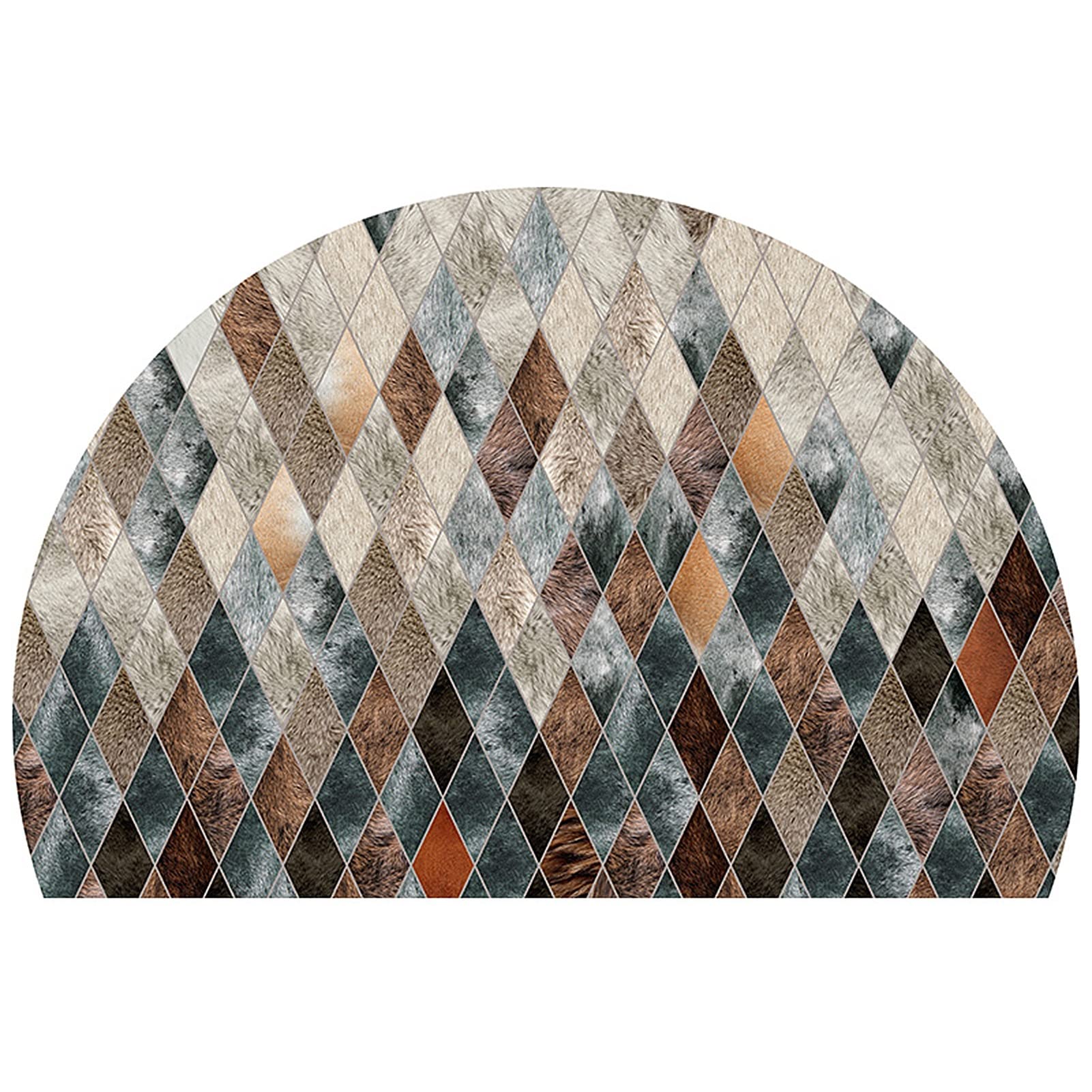 YEARLY Willkommens-Fußmatte,saugfähige rutschfeste Fußmatte Moderne abstrakte geometrische halbkreisförmige Fußmatte Schuhschaber Teppich für den Eintritt (Color : A, Größe : 60 * 90cm)