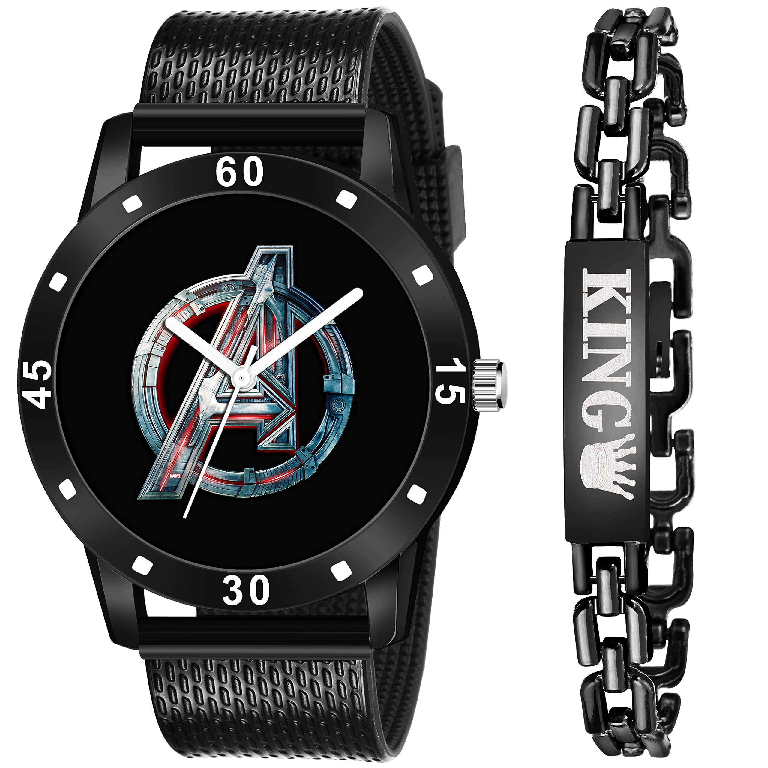 MIVAANAnalog Men's Watch (Black Dial Colored Strap)