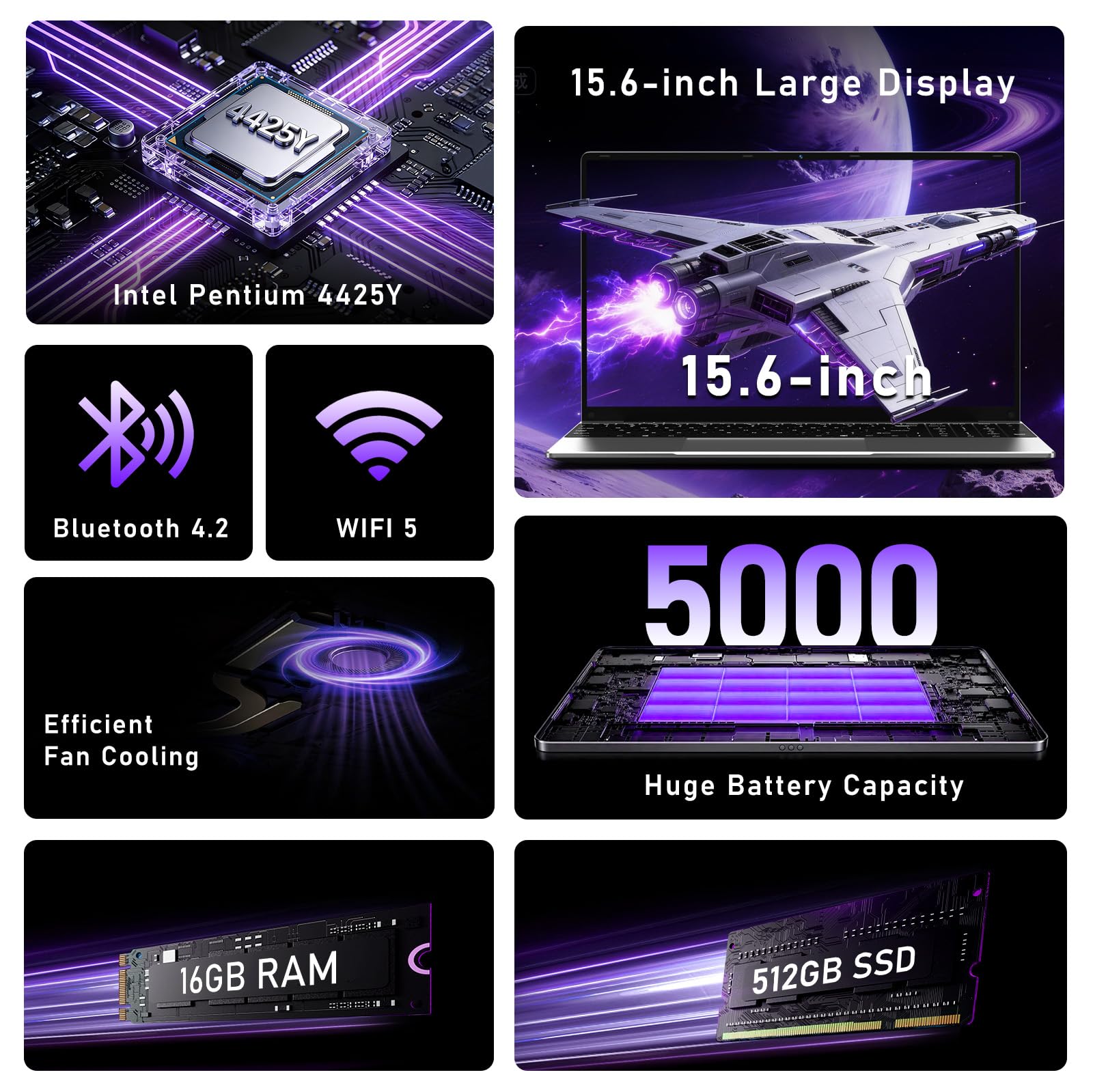 NIAKUN 15.6" Laptop - Windows 11 Pro, 16GB RAM -2
