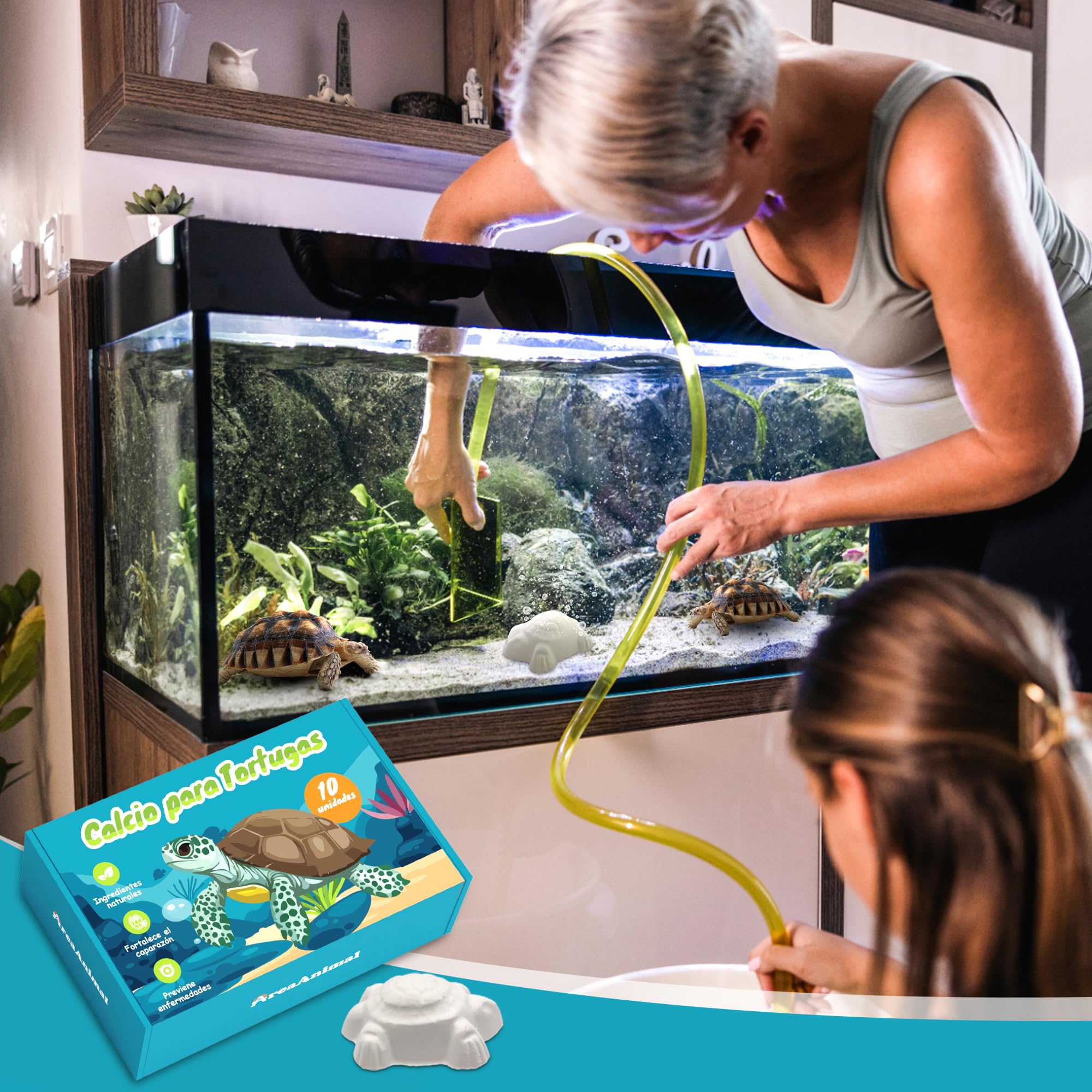 AreaAnimal - Calcio Tortugas de Agua, 10pcs Calcio para Tortugas de Agua con Liberación Lenta, Piedra Tortuga Que Fortalece el Caparazón y Mejora el Sistema Nervioso — view 6