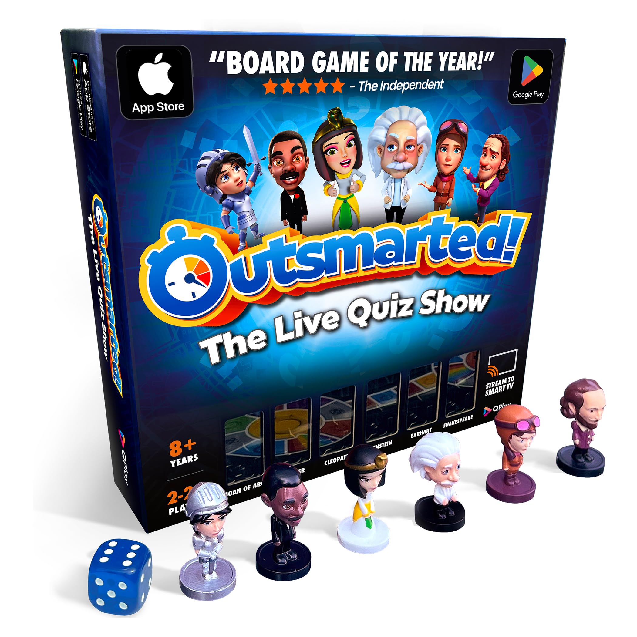 Outsmarted - The App-Connected TV Quiz-Show Board Game | Kids, Teens & Adults | Next-Level Game Night For Family & Friends | 2โ24 Players | Age 8+ | 10,000+ Questions | 2025 UK Edition
