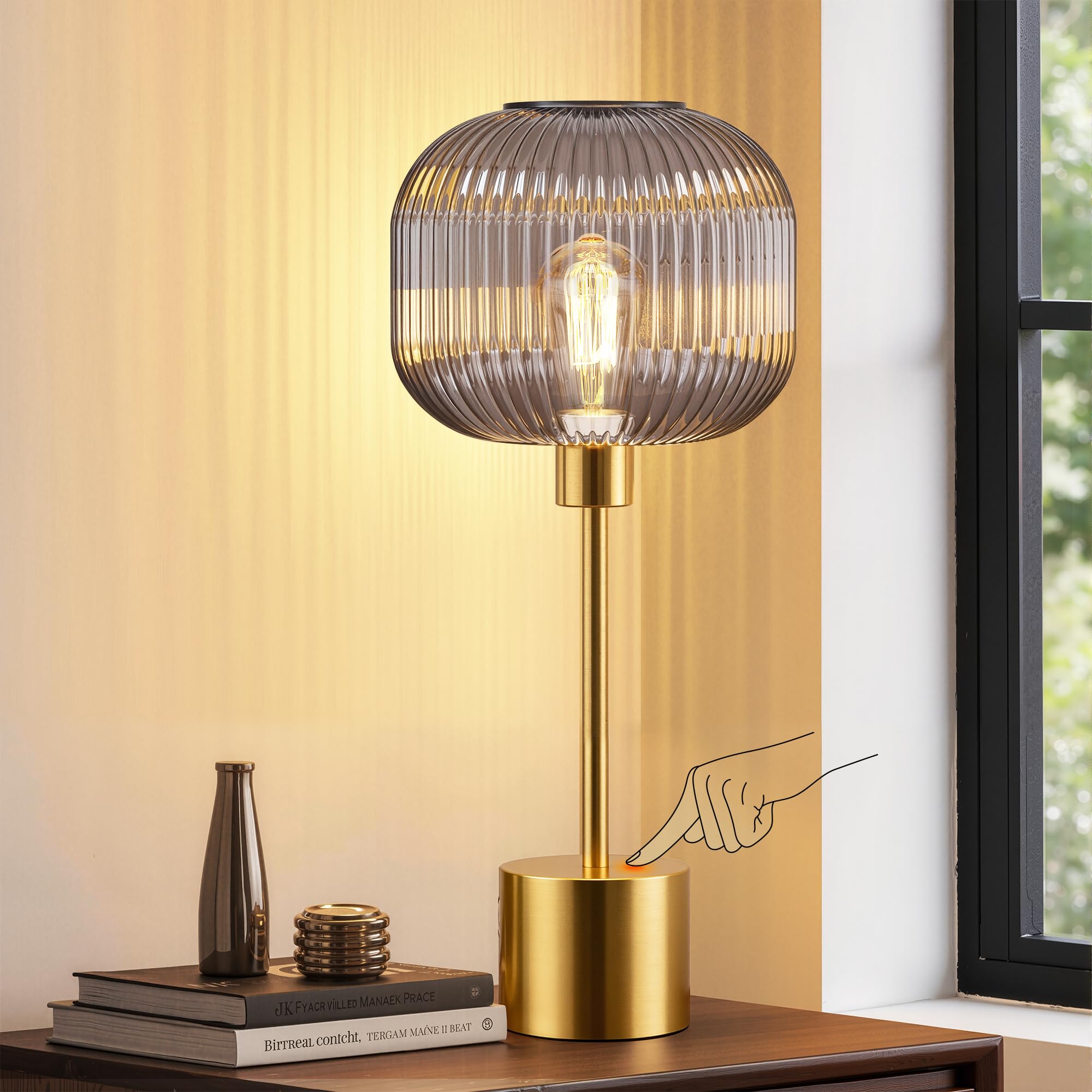 QiMH Glass Table Lamp