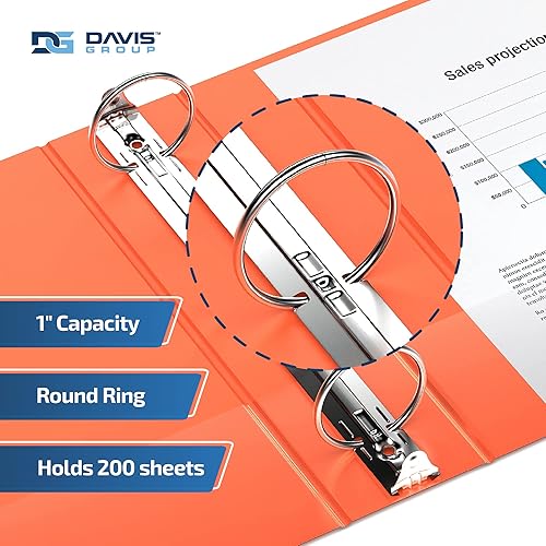 Miniatura 2 de Easyview - Carpetas prémium de 3 anillas con cubiertas transparentes y anillos redondos, carpetas para la escuela u oficina, 1 pulgada, paquete de