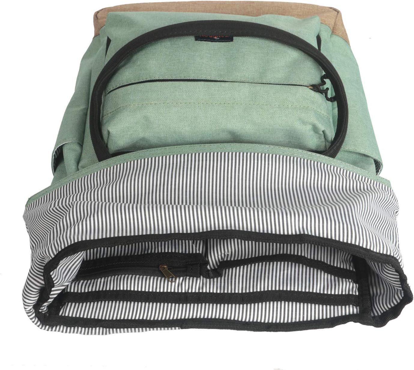 TOURBON Nylon Roll-top Clip-On Bike Panniers Women's Shoulder Tote Bag - Blue (Green)