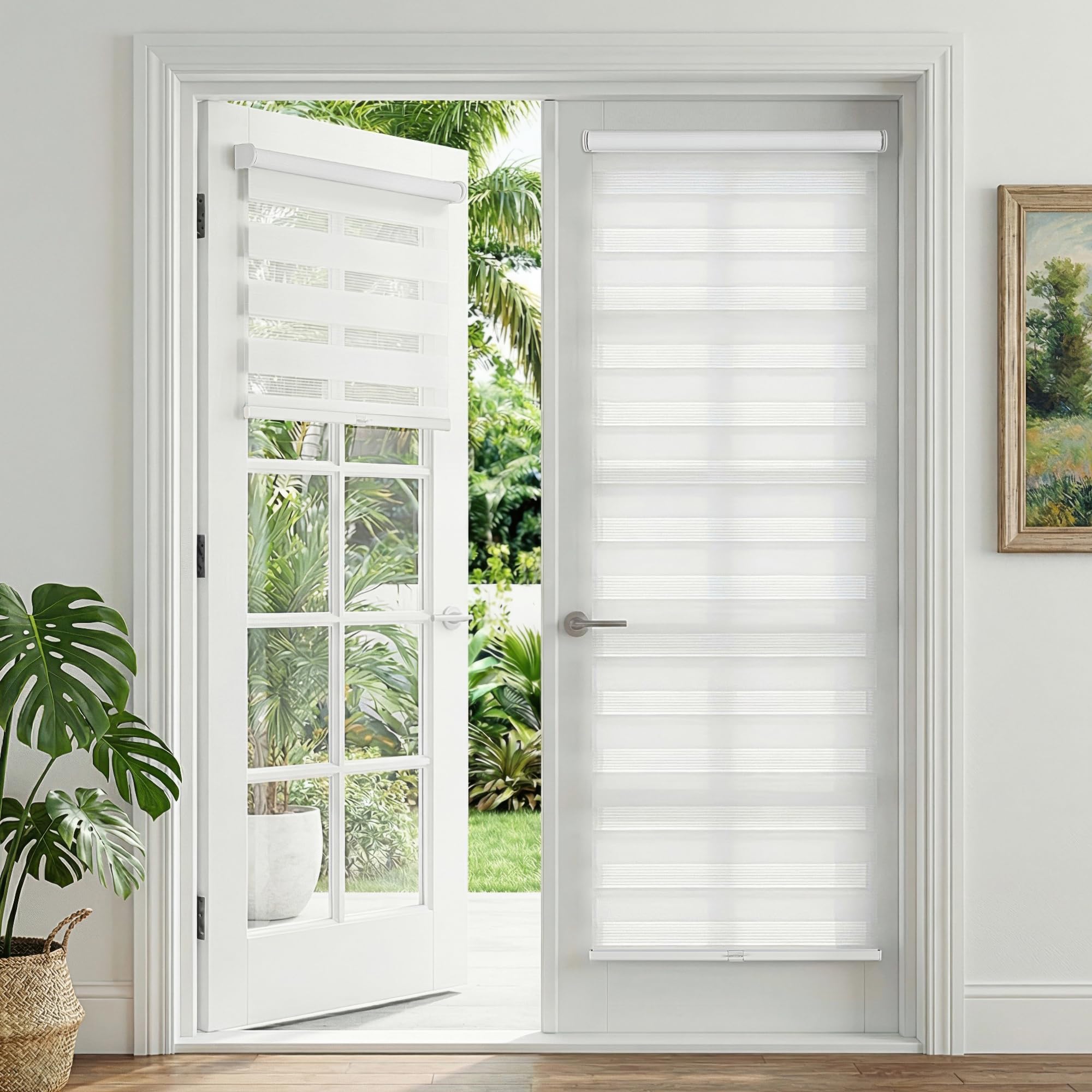 Amazon.com: LazBlinds No Drill Zebra Blinds for French Door