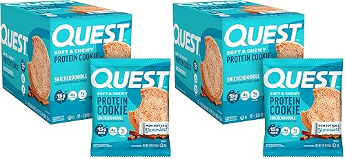 Vista 15 de Galleta de proteínas Quest Nutrition, aptas para la dieta Keto, rica en proteínas, baja en carbohidratos, sin soja.