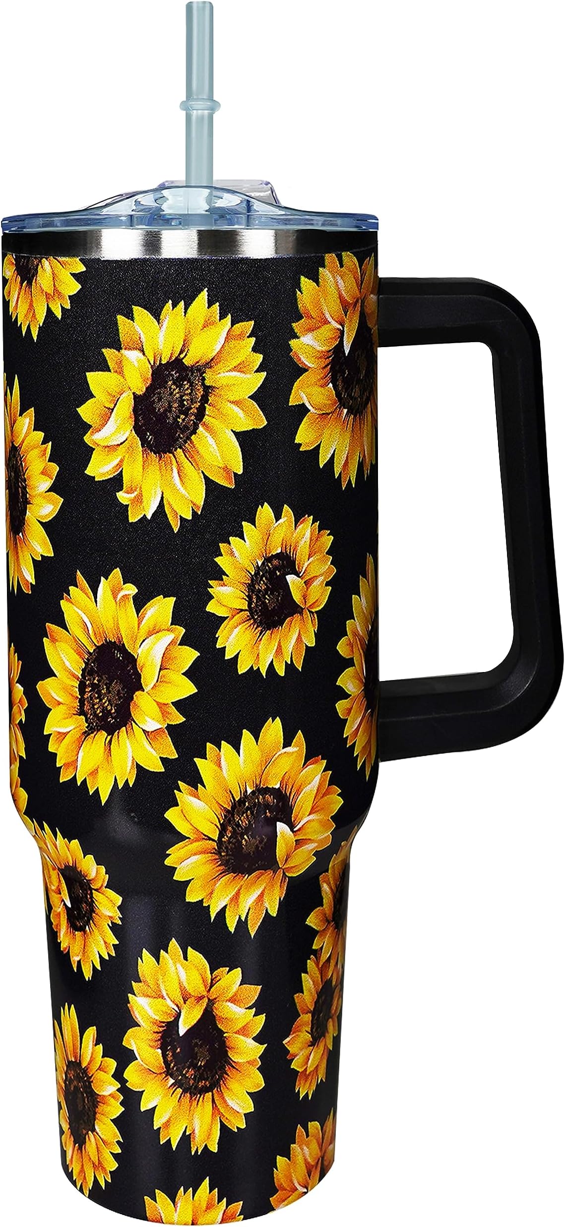 PERRIFIC Sunflower Tumbler 40 oz Tumbler with Handle and