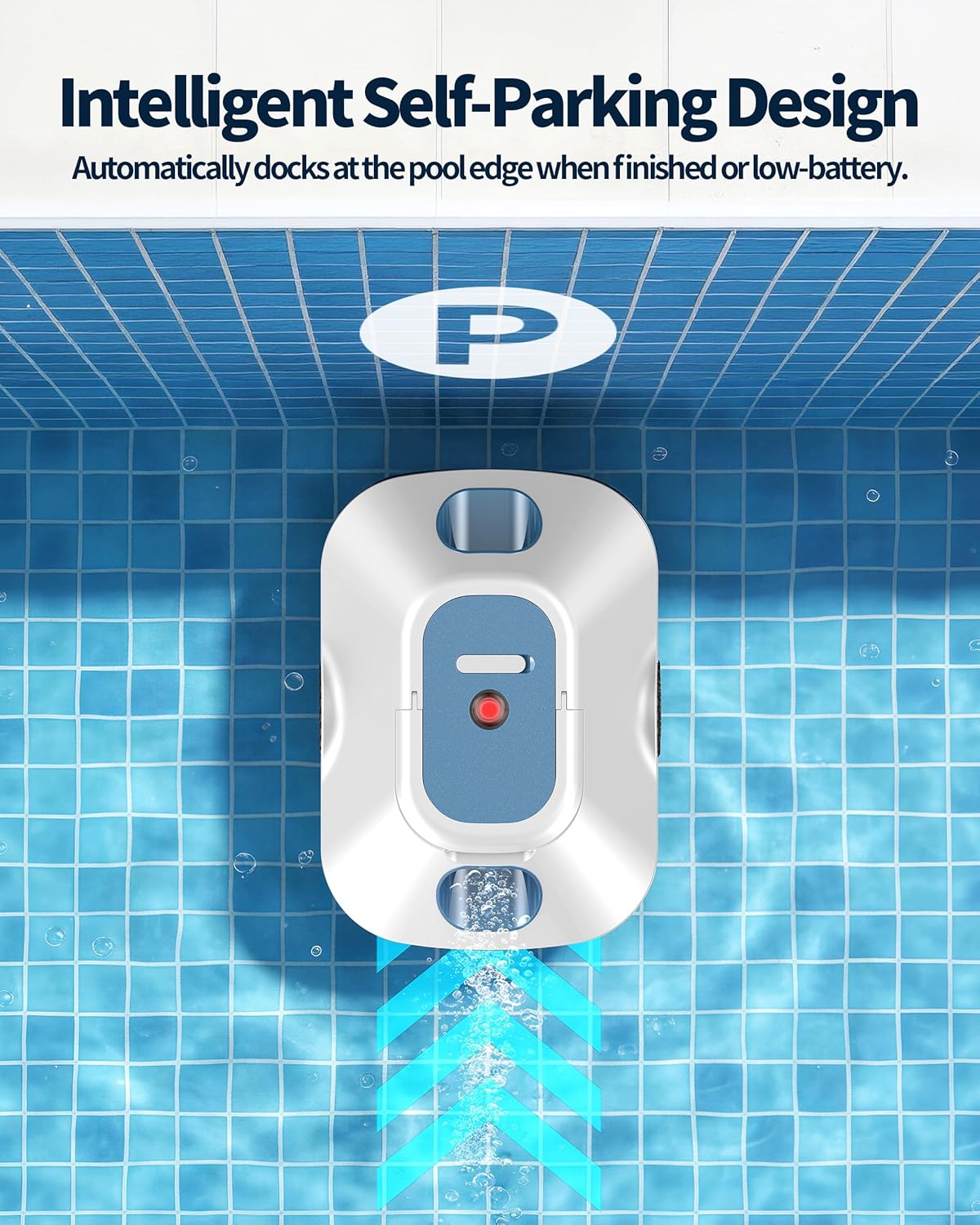 C2 Cordless Robotic Pool Cleaner,Automatic Pool Cleaner with Dual Motor,150-Min Runtime,Pool Vacuum for Above Ground Pool Up to 1100 Sq.Ft,2.7L Large Filter Basket,Auto-Parking,Blue