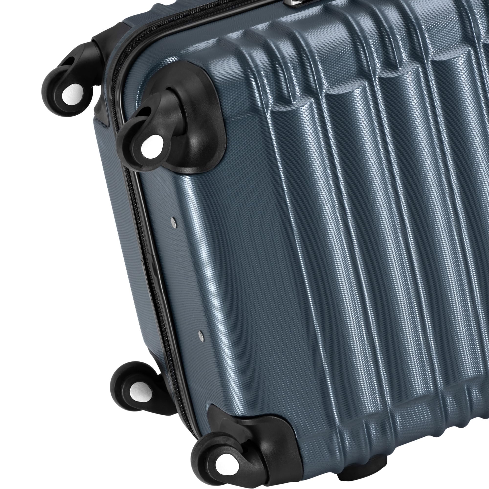 Zelsius Set di valigie 4 pezzi, antracite | Valigia rigida in ABS con chiusura a combinazione, 4 ruote e divisorio interno | Valigia a mano, set di valigie rigide 4 pezzi, trolley, valigia grande