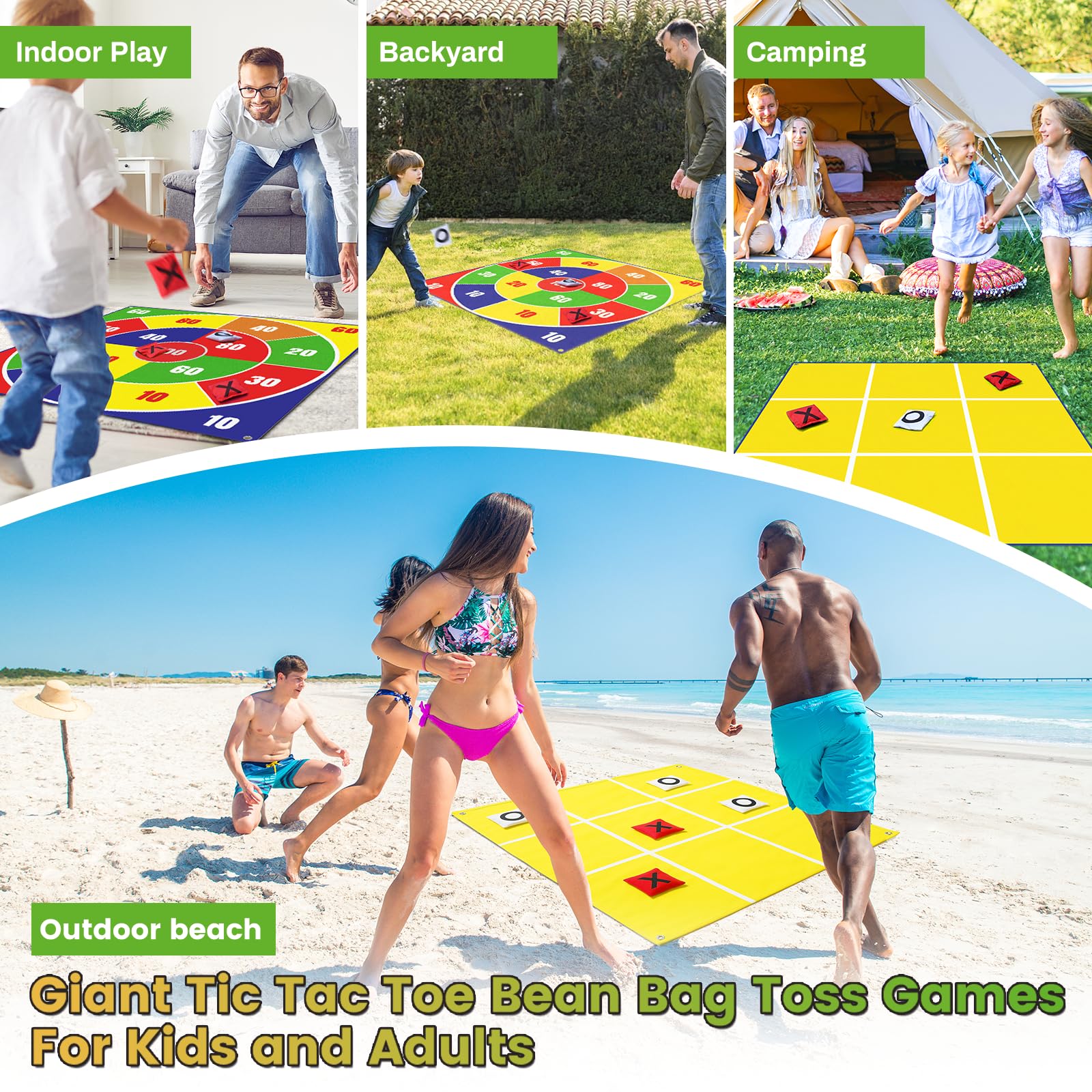 Puf de Pascua Gigante 2 en 1 para Jugar al Aire Libre para niños y Adultos, 1,4 m para Exteriores, Camping, día de Campo, para la Familia