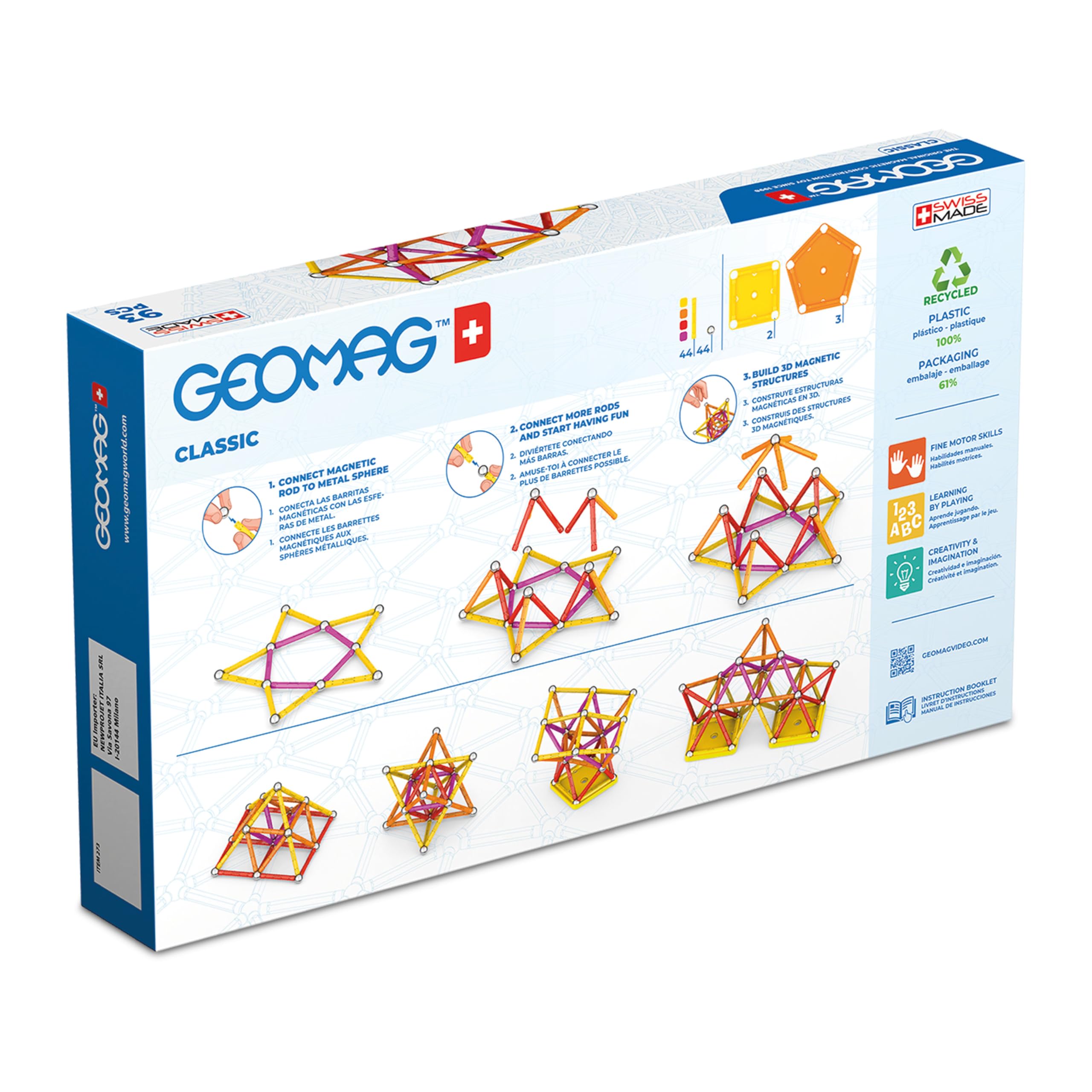 ゲオマグ クラシック 93pcs 知育玩具 おもちゃ ブロック玩具 育脳 2箱 Amazon.co.jp: Geomag ゲオマグ 273 クラシック 93pcs : おもちゃ
