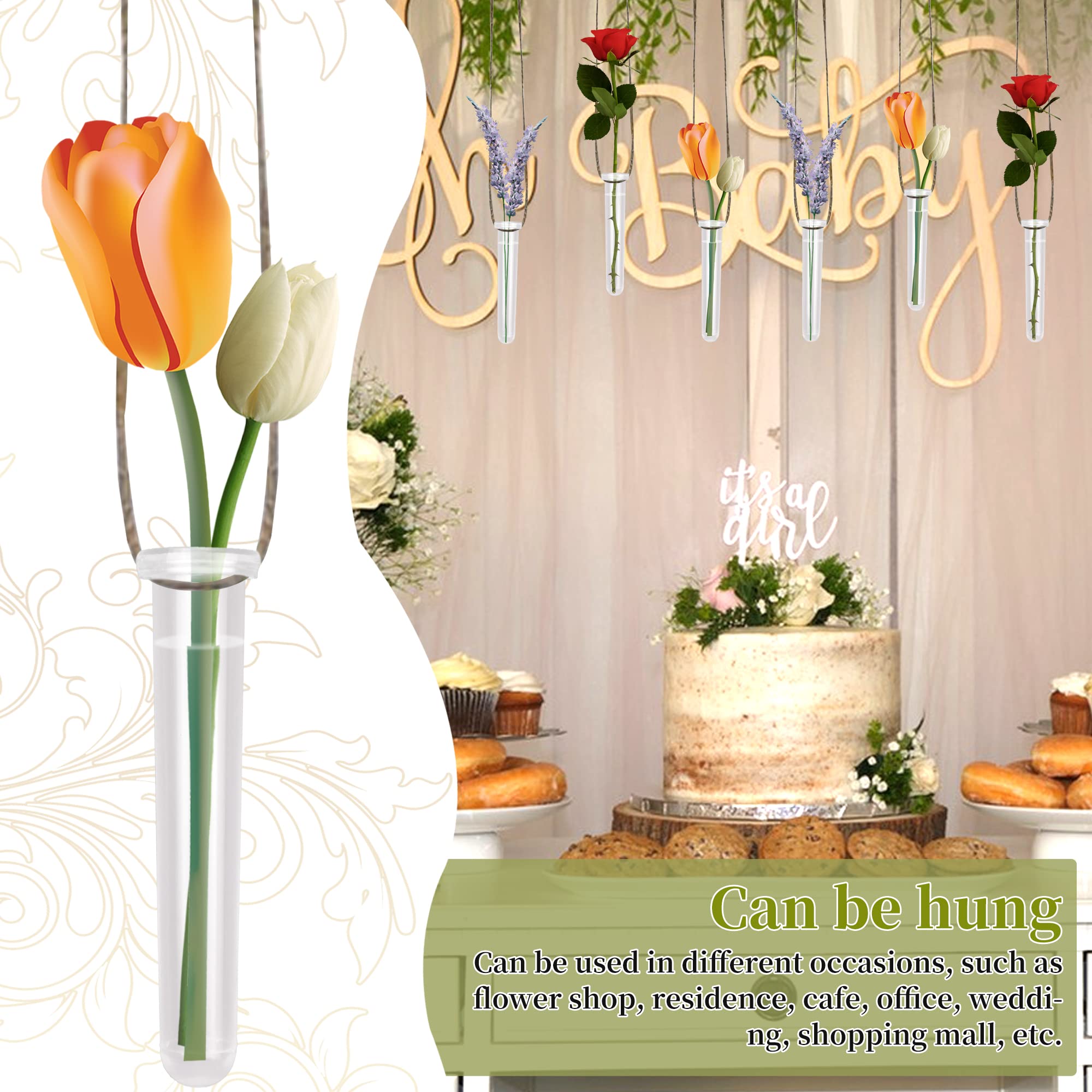 30x YCHYAN Reagenzgläser Für Blumen – Transparent, Mit Deckel, PP, 11x2,4 Cm, Für Blumenkonservierung & Pflanzenzucht