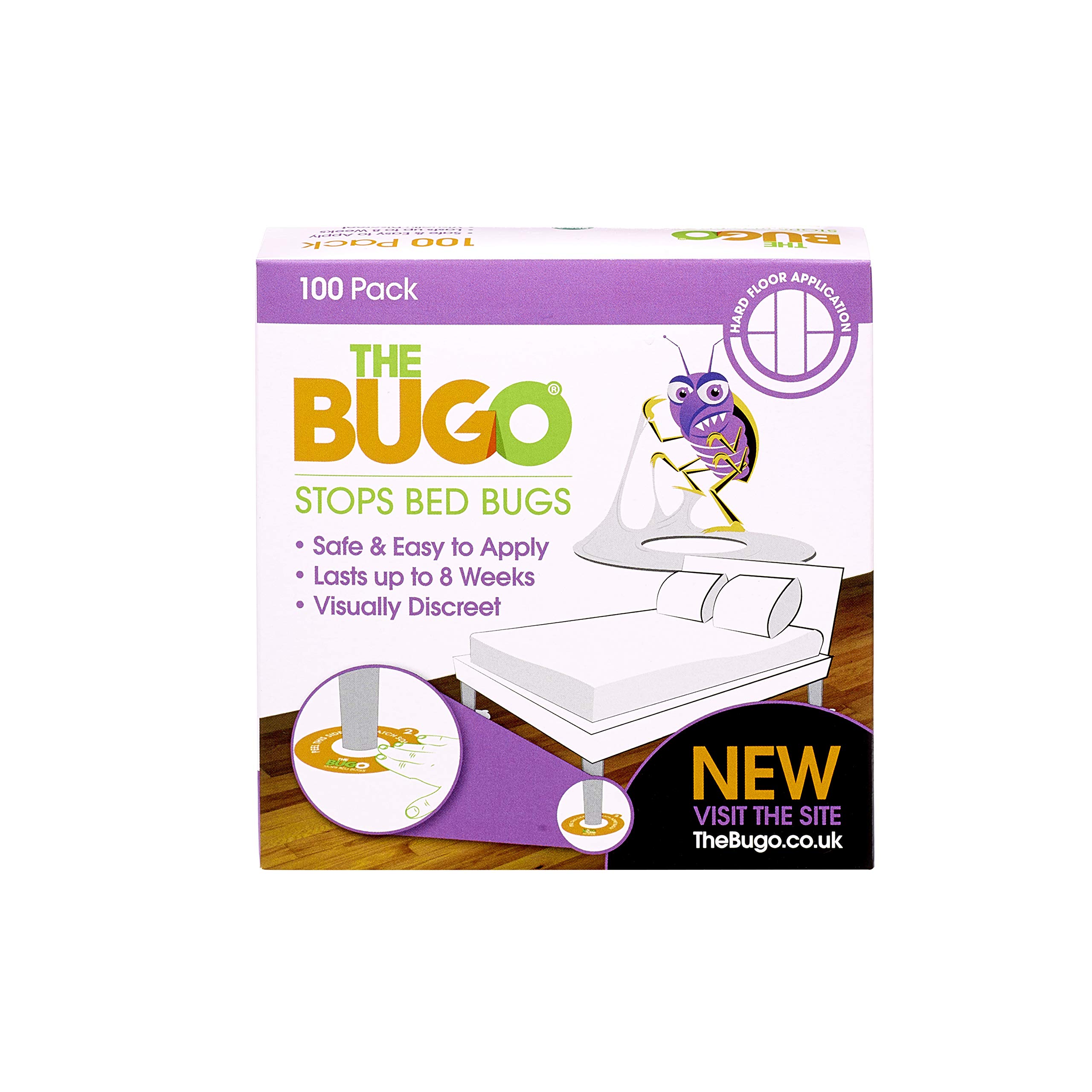 The Bugo (B100102 100 Pack Hard Floor Bed Bug Detector and Trap ideal for travelling or for use in the home