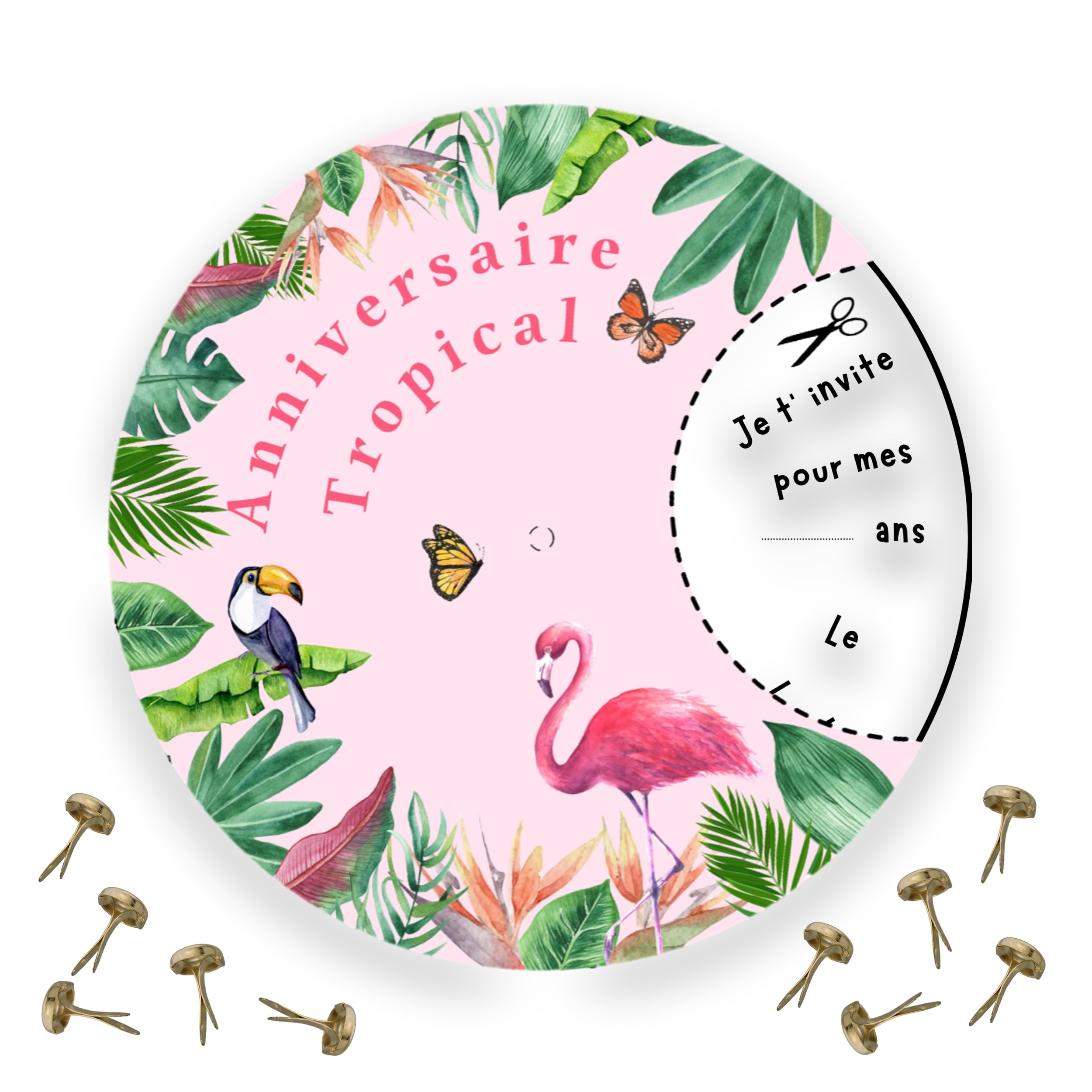 Kit De 10 Cartes D'invitation Anniversaire Super Héros - Cartes Rondes 14 Cm Avec Attache Parisienne - Atelier Créatif Enfants