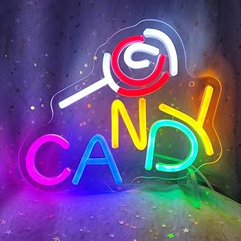 Candy お菓子 LEDネオンサイン 希少レトロ 壁掛け ネオン看板 店内装飾 Amazon.co.jp: キャンディネオンサイン キャンディバーサイン