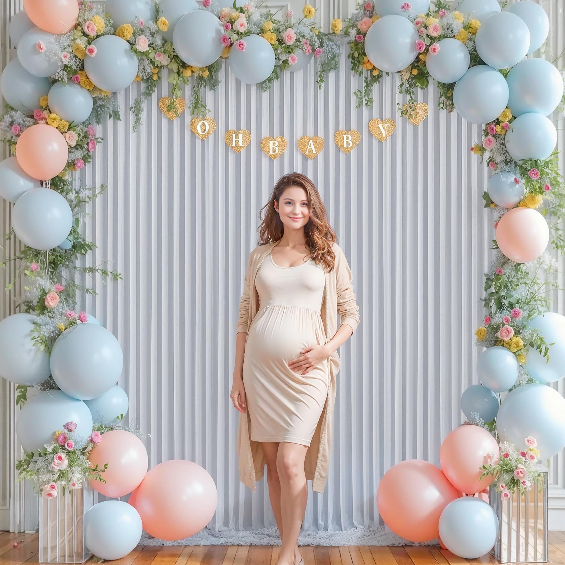 Tao-Ge Silver Grey Backdrop Curtain for Parties Wedding Wrinkle Free Silver Grey Photo Curtains Backdrop Drapes Fabric Decoration for Birthday Party Baby Shower 5ft x 7ft,2 Panels