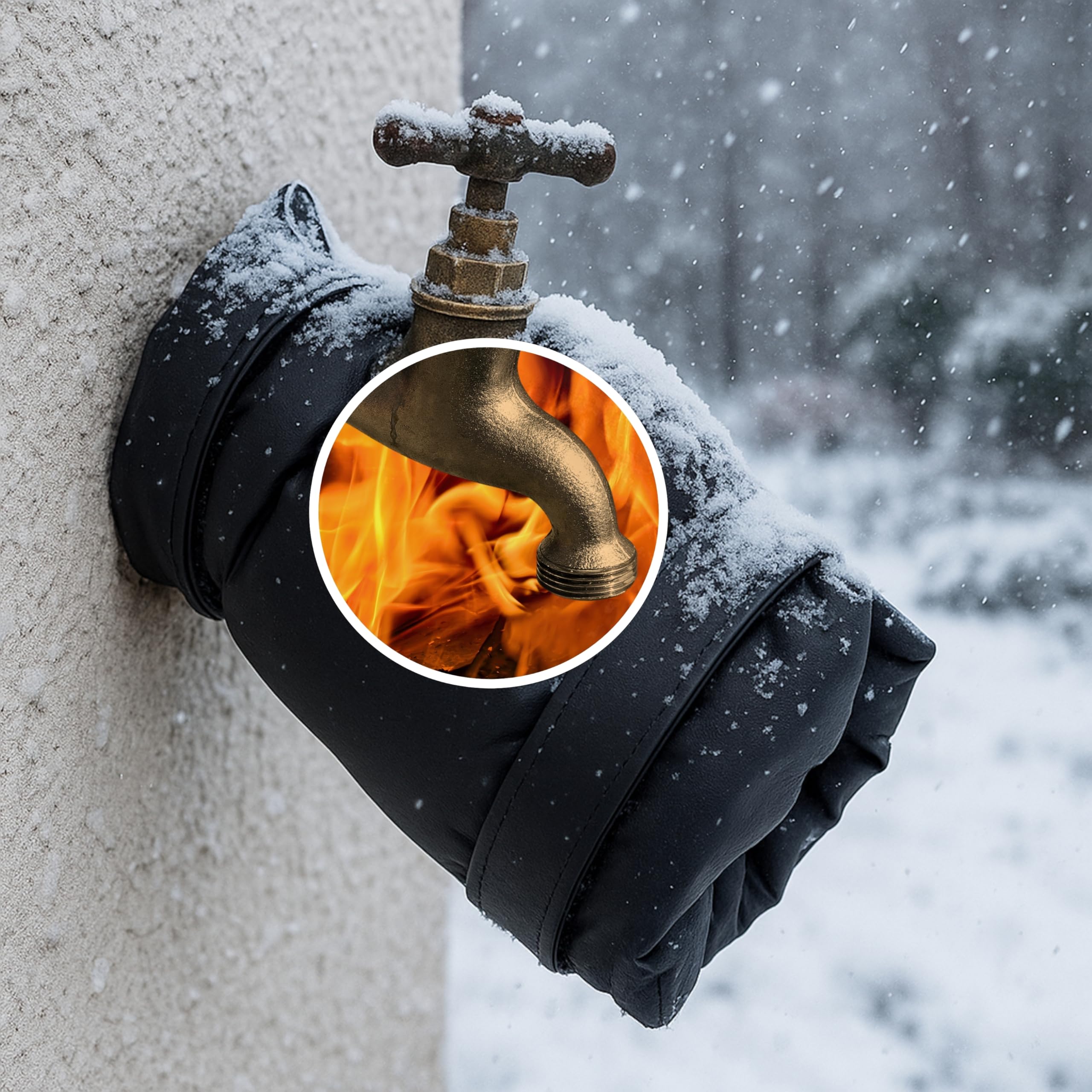 Garden Mile Wrap Around Outside Tap Cover Frost Protector Heavy Duty Highly Insulated Outdoor Tap Cover for Winter Large Velcro Covers for Outside Taps Outdoor Faucet Cover for Winter — image 1