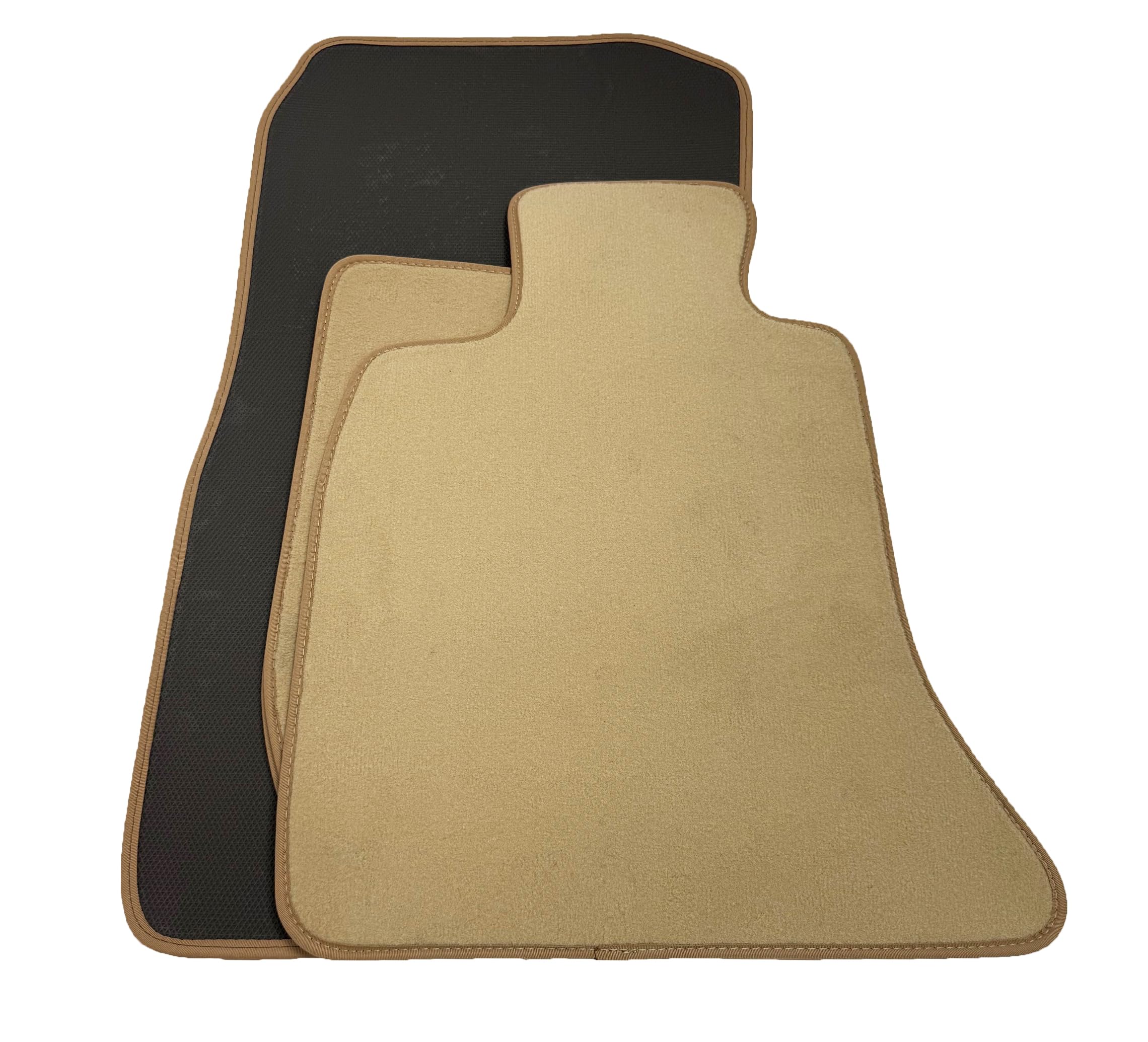 Tappetini specifici per BMW, Velluto Premium Beige, Alta Qualità con Bordatura Elegante (Serie 3 F30/F31 2012-2019)