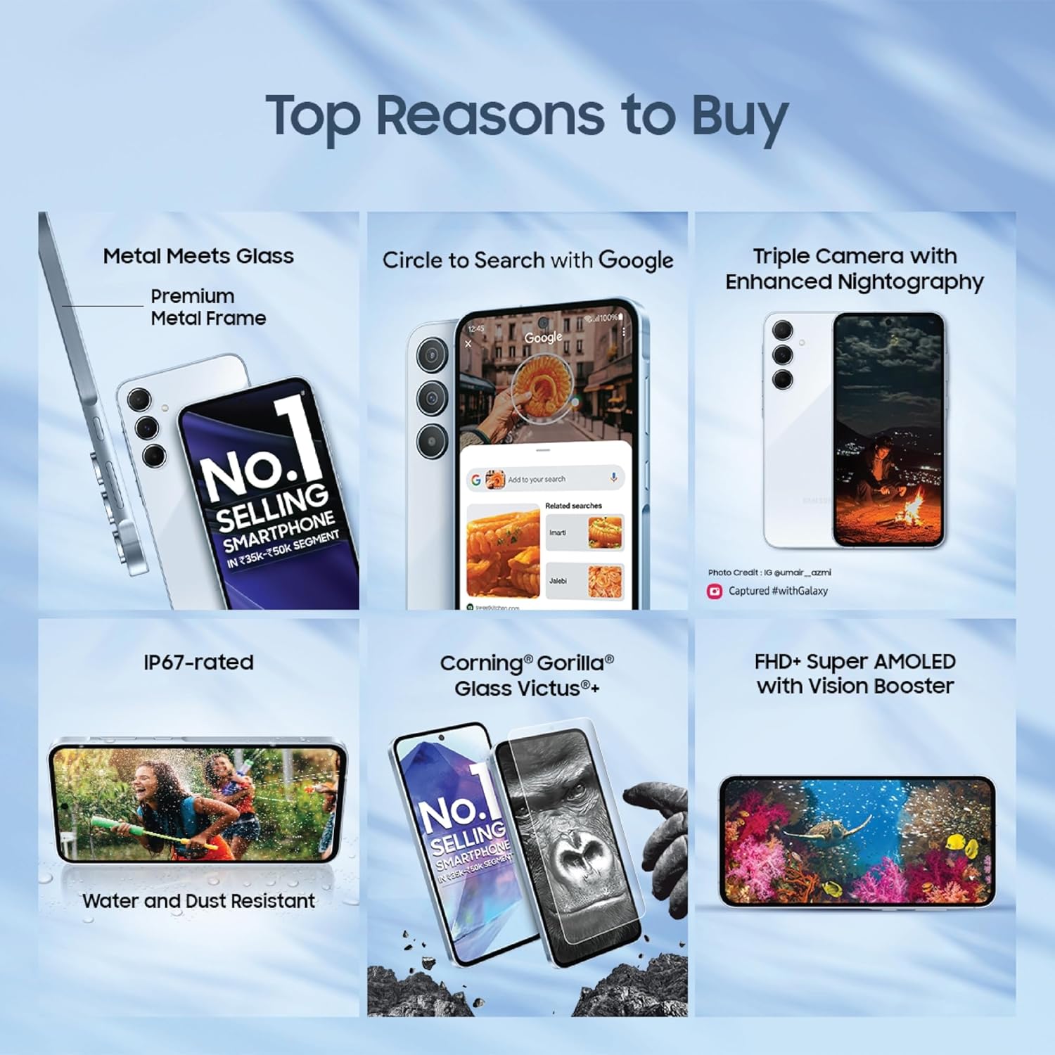 Samsung Galaxy A55 5G (Awesome Navy, 8GB RAM, 256GB Storage) | AI Mobile | 50MP Main Camera (OIS) | Super HDR Video| Nightography | IP67 | Gorilla Glass Victus+ | sAMOLED | Gaming Smartphone: Our Comprehensive Review! Review India 2025