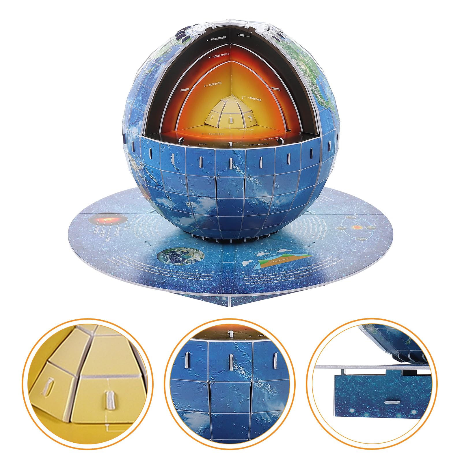 DECHOUS Puzzle Struttura Terra in Rilievo, Kit Fai da Te in Carta, Puzzle Globo per Ragazzo Ragazza e Ragazzi, Decorazione Camera