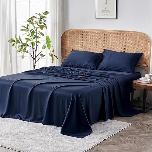 Sijo Juego de sábanas prémium 100% de eucalipto austríaco, lyocell Tencel, más suave que la seda, Architectural Digest 2022 Mejor Sábanas de