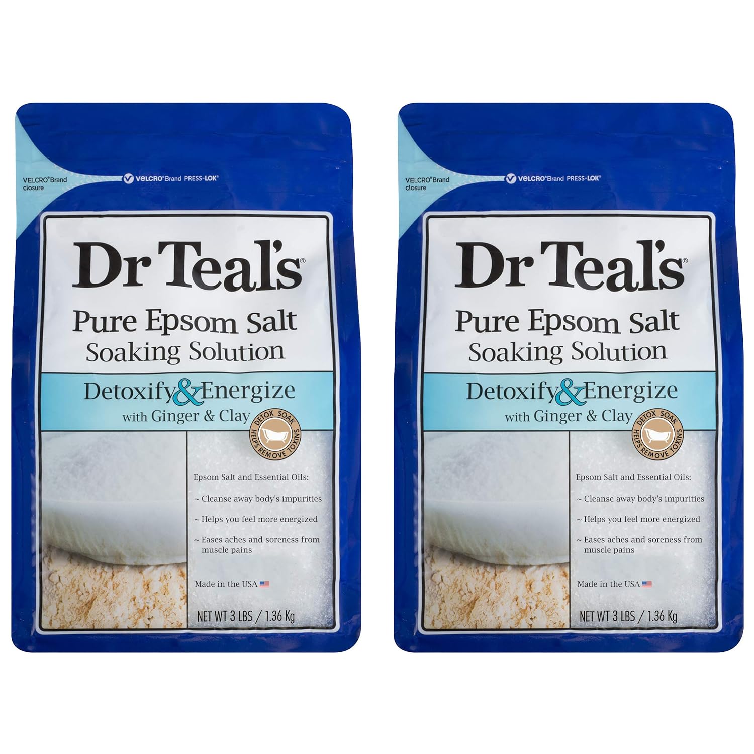 Dr. Teals Ginger & Clay Pure Epsom Salt Bath Soaking