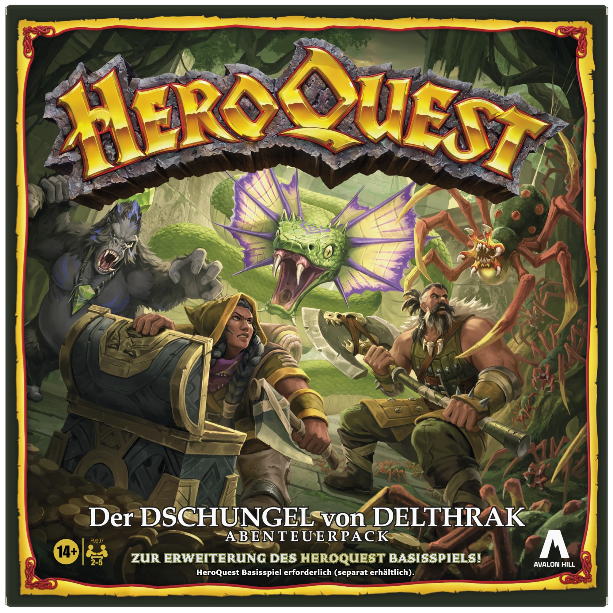 Avalon Hill HeroQuest The Jungle of Delthrak Adventure Pack, HeroQuest Base Game Required, Role Play, German Version
