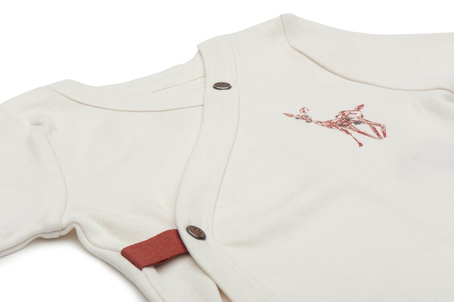 Finn + Emma Organic Cotton Long Sleeve Bodysuit for Baby Boy or Girl – Egret White, 9-12 Months