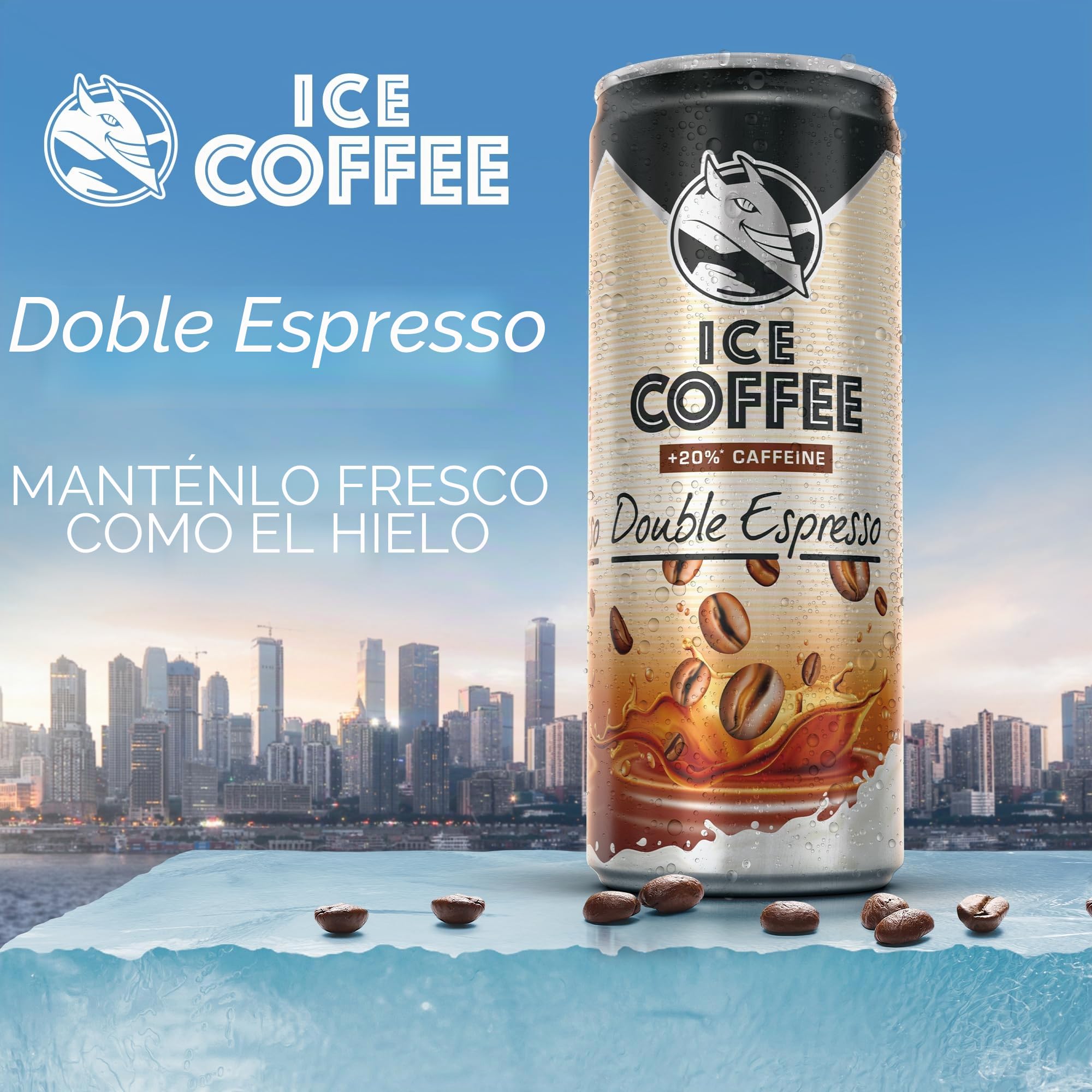 Café Frío- Doble espreso- Bebida UHT, homogeneizada, con un 75% de leche u extracto de café