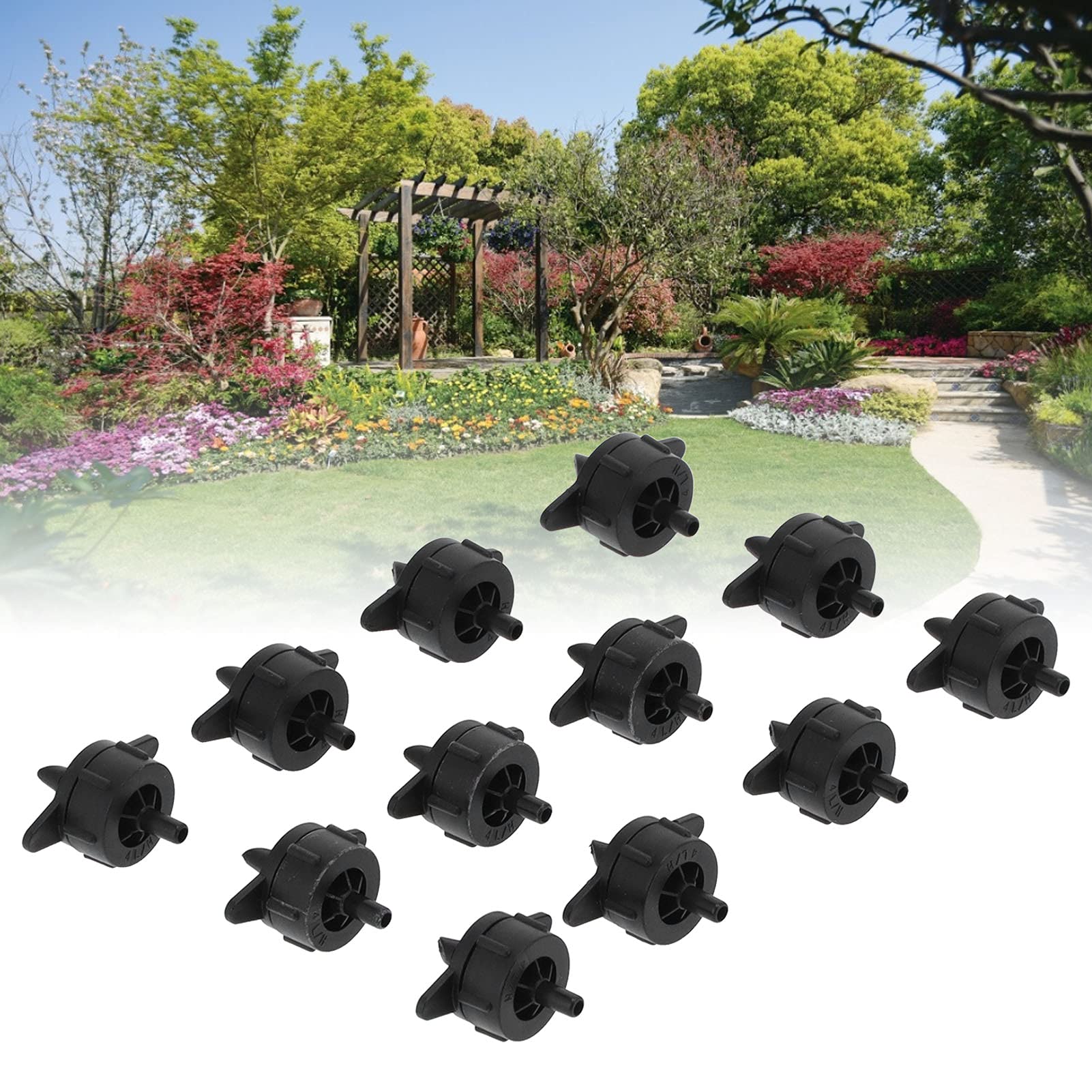 Émetteur d'irrigation Goutte à Goutte, 100 pièces 4L émetteurs Goutte à Goutte à Compensation de Pression buse de goutteur d'irrigation détachable pour Tuyau 4/7