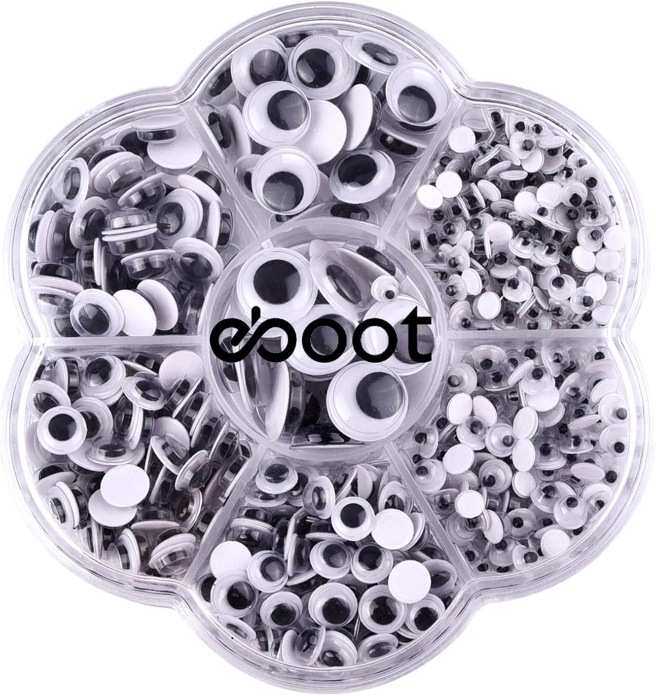 eBoot 700 Pieces Round Wiggle Googly Eyes with Self-Adhesive DIY Scrapbooking Crafts Toy Accessories, Assorted Sizes