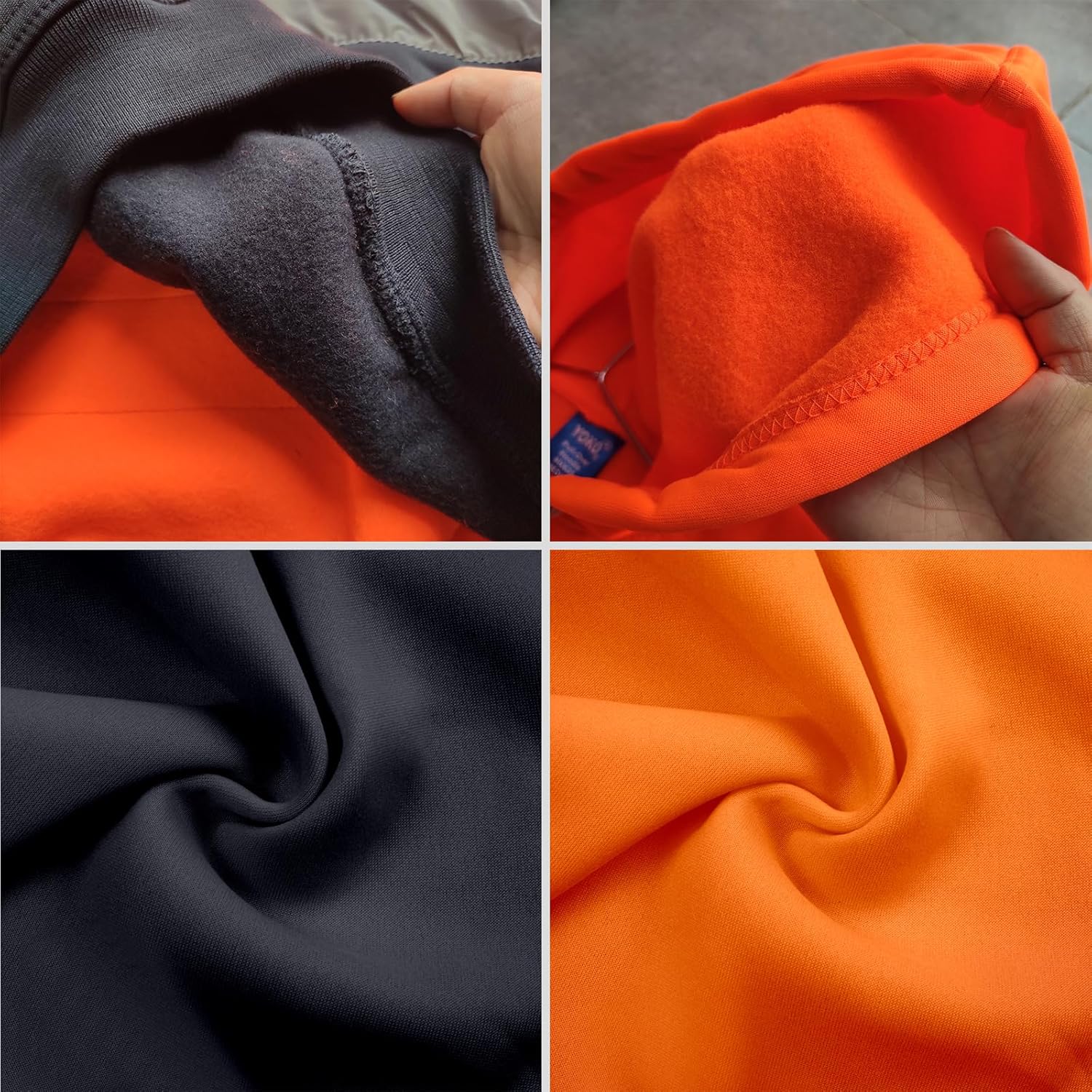 Generic Custom High Visibility Sweatshirt Fleece Hoodies Reflective Safety Hooded Pullover Add Your Logo Text