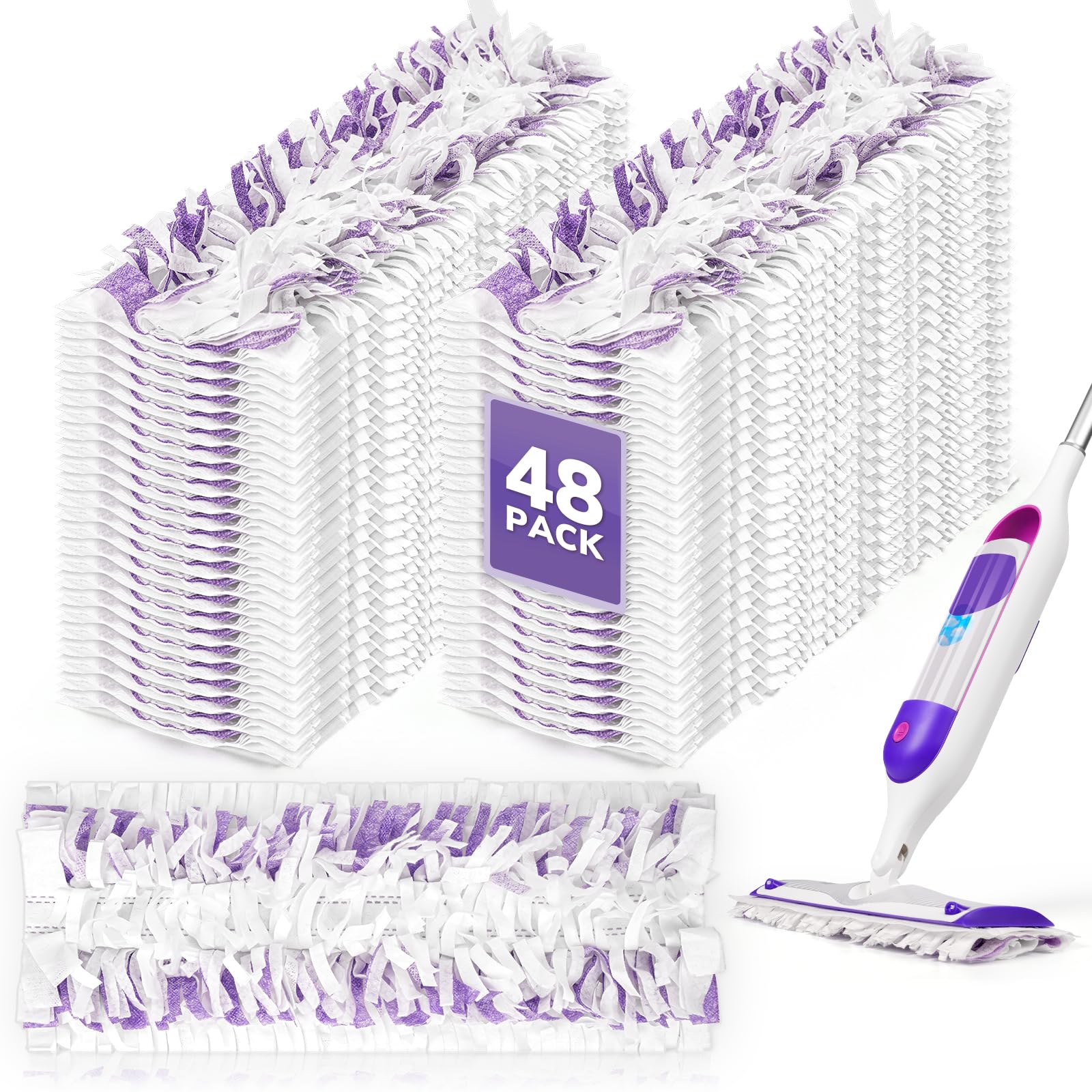 AIR U+ 48 Pack Disposable Power Mop Pads Refills for Swiffer Power Mop