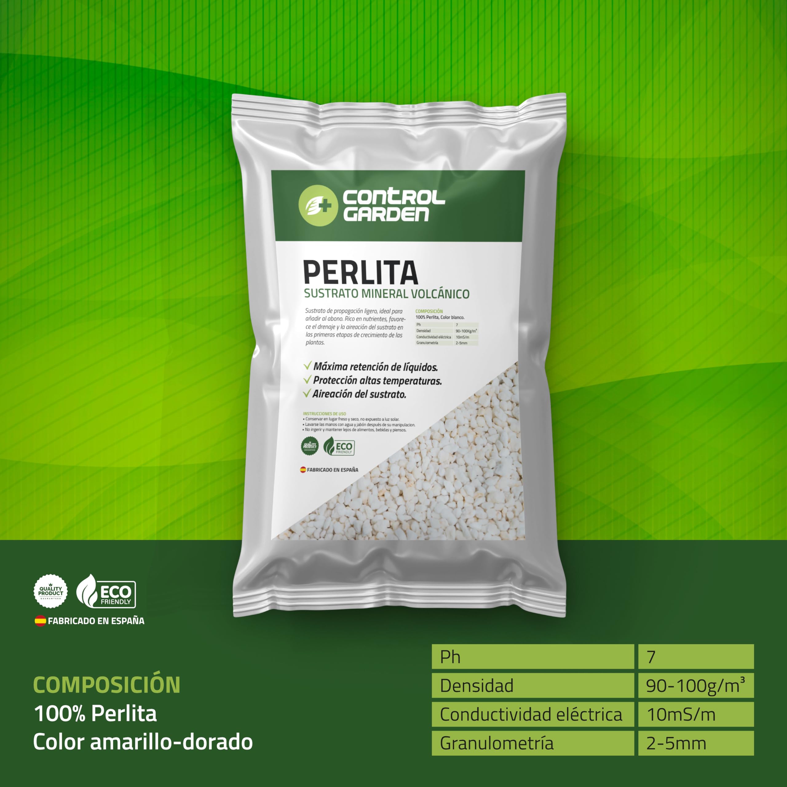GROWMANIA.ES CONTROL GARDEN Pack Arlite 6L + Perlite 6L | Substrat pour plantes et cultures intérieur et extérieur | Fabriqué en Espagne