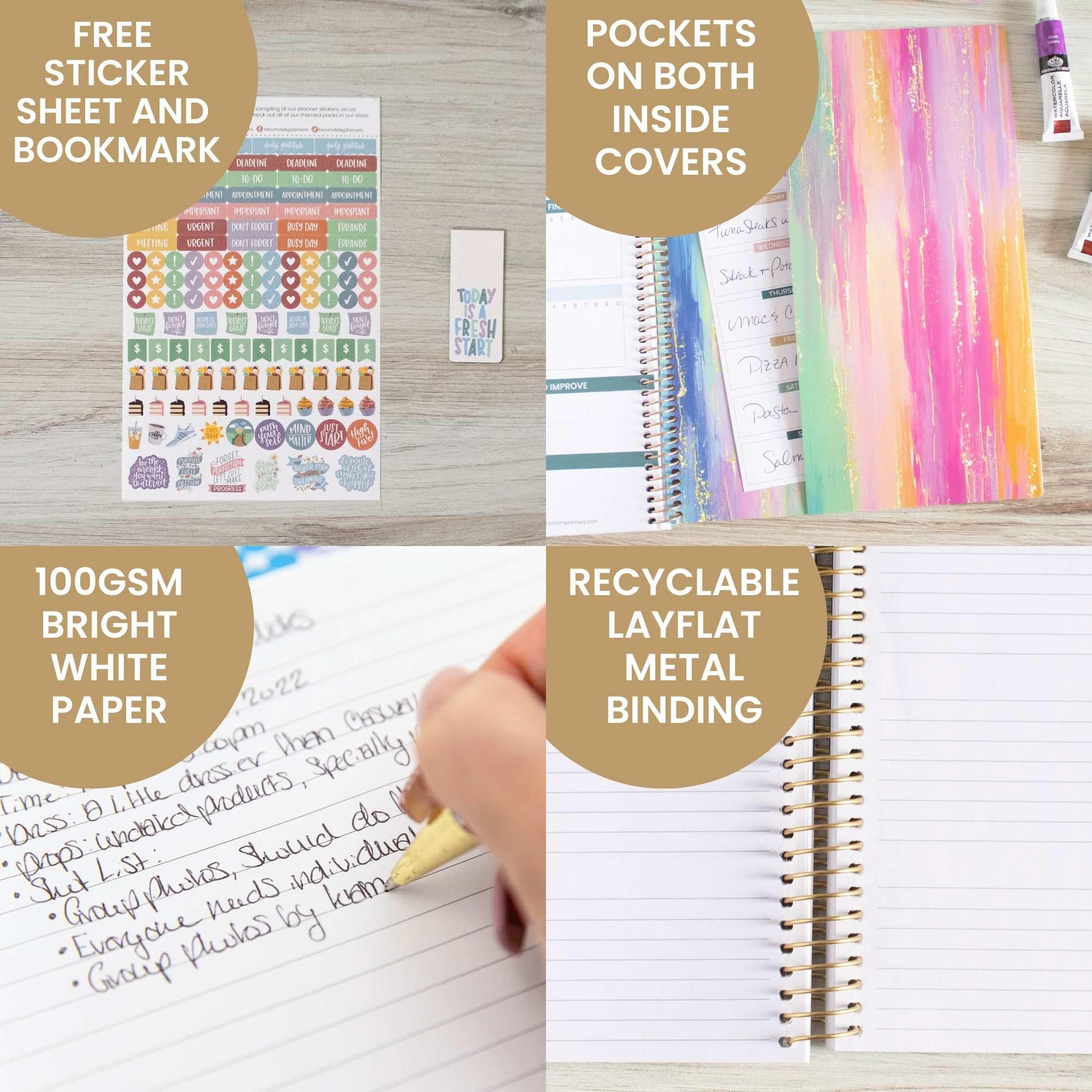 bloom daily planners Agenda 2024-2025 (21,6 x 27,9 cm) (luglio 2024 - luglio 2025), agenda settimanale e mensile con linguette, per creare una vita che amo