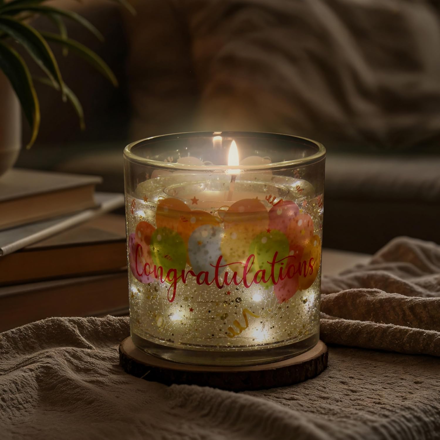 Lesser & Pavey Desire Aroma LED Gel Candle Congratulations | Scented Aromatherapy Candle with LED Glow | Long Burning Decorative Candle Gift | Relaxing Home Fragrance & Stylish Home Decor Accessory