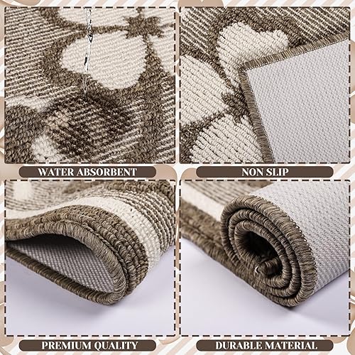 Miniatura 10 de Juego de 3 tapetes de cocina antideslizantes para piso, alfombra de cocina súper absorbente, tapetes de cocina lavables para cocina, baño, piso