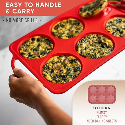 Miniatura 4 de Moldes de silicona para magdalenas para hornear, molde para hornear huevos de tamaño jumbo de 4 pulgadas, sartenes de silicona para hornear pasteles