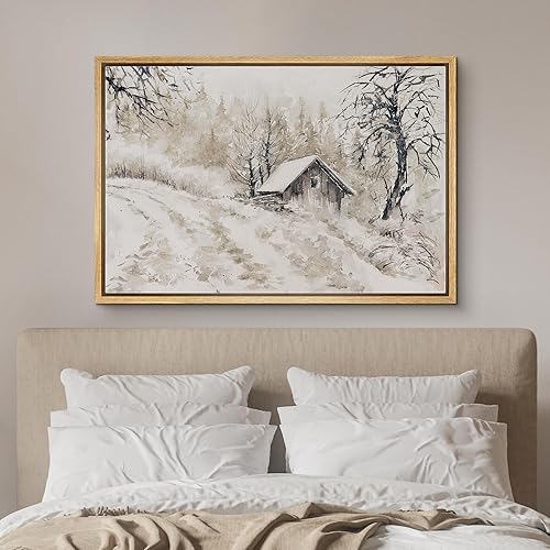 Vista 127 de SIGNFORD Lienzo enmarcado para pared, tren de montaña de otoño, vías de ferrocarril, naturaleza, desierto, fotografía, realismo, paisaje decorativo